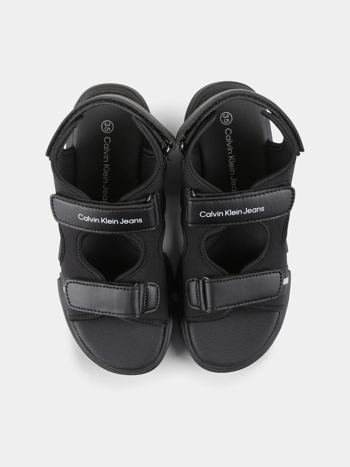 Sandali neri per bambini con logo,Calvin Klein Kids,V3B2 83023 1591999