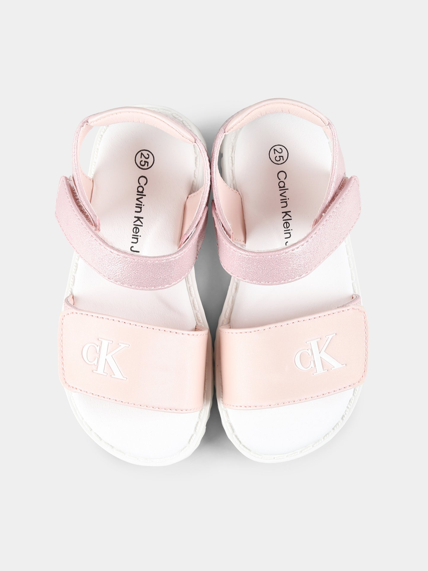 Sandali rosa per bambina con logo,Calvin Klein Kids,V1A2 82039 1013302