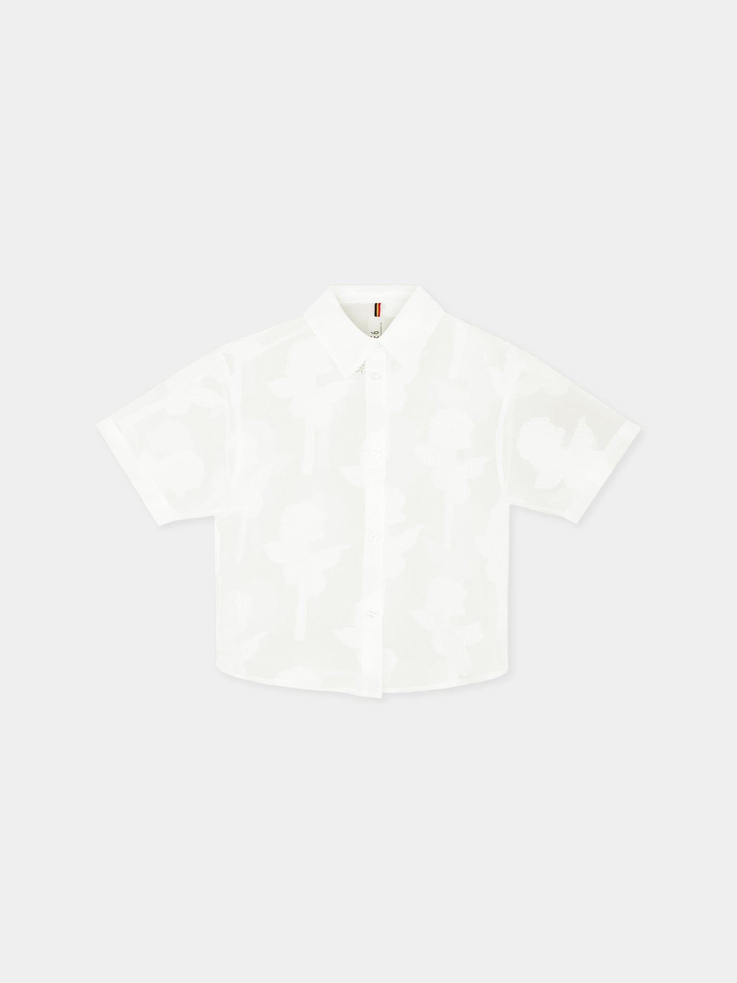 Chemise blanche pour fille avec roses
