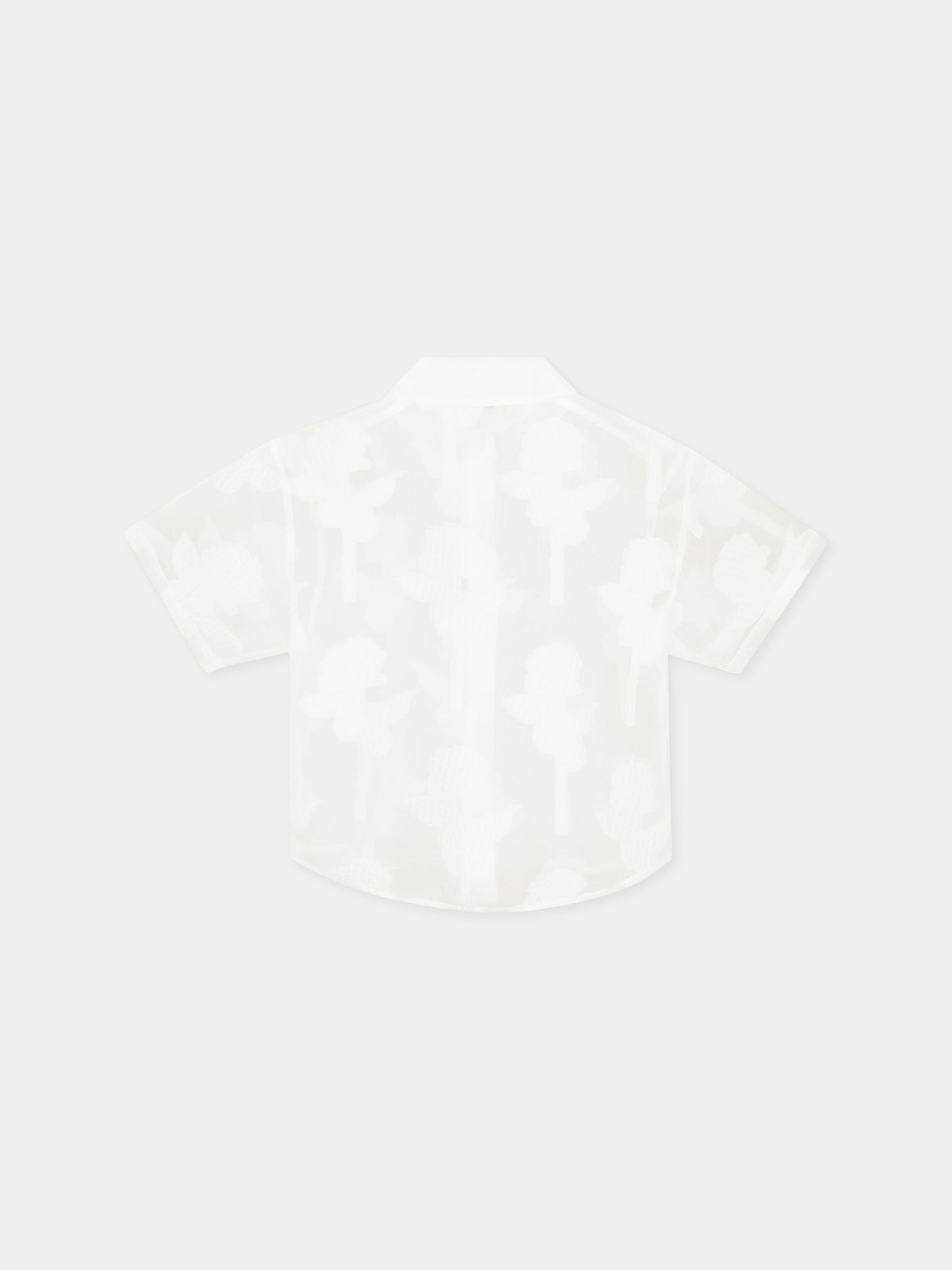 Chemise blanche pour fille avec roses
