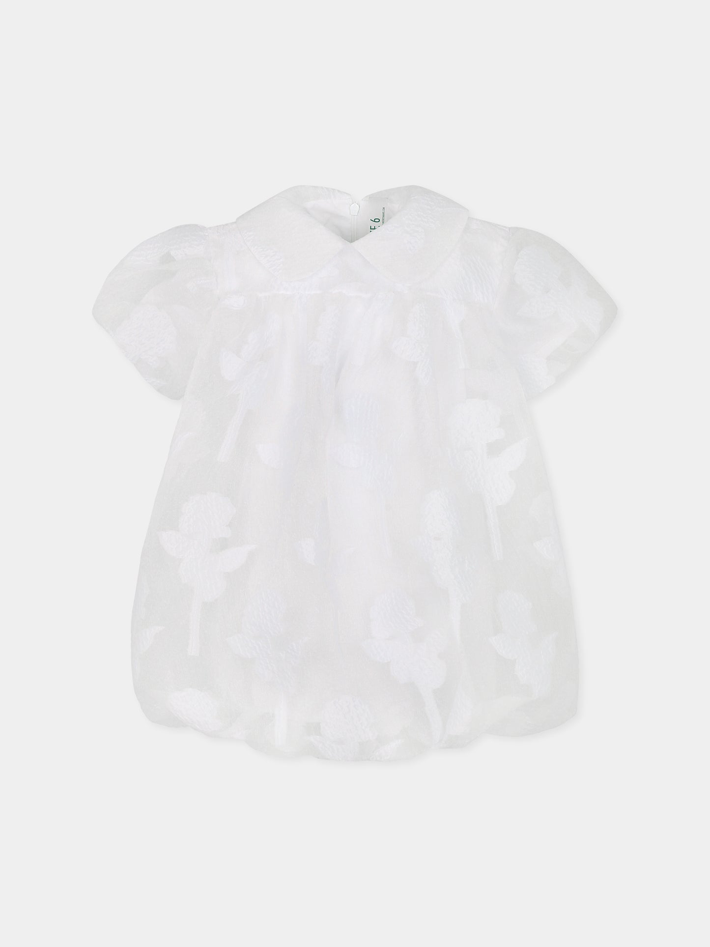 Robe blanche pour fille avec roses