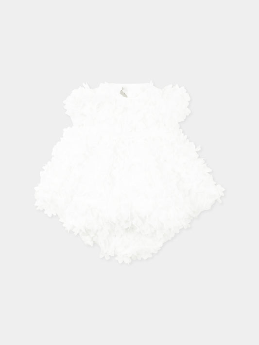 Vestito avorio per neonata con petali,La Stupenderia,CBAB60X15