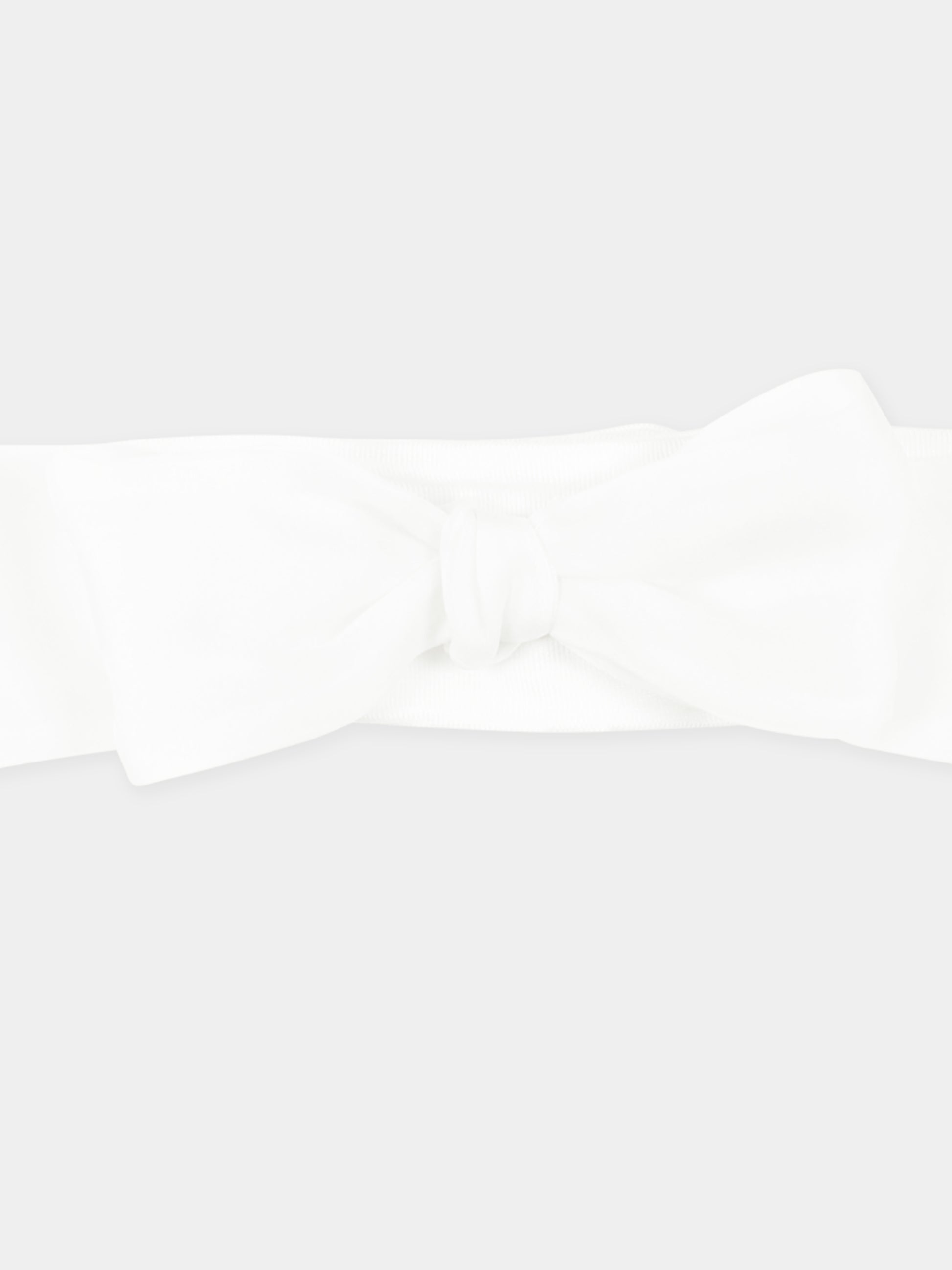 Fascia avorio per neonata con fiocco,La Stupenderia,ABFA56O06