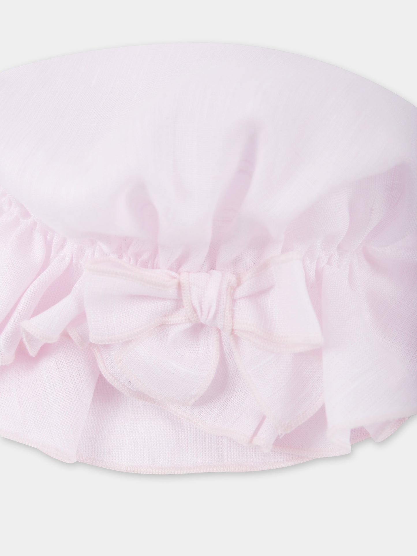Chapeau rose pour bébé fille avec nœud