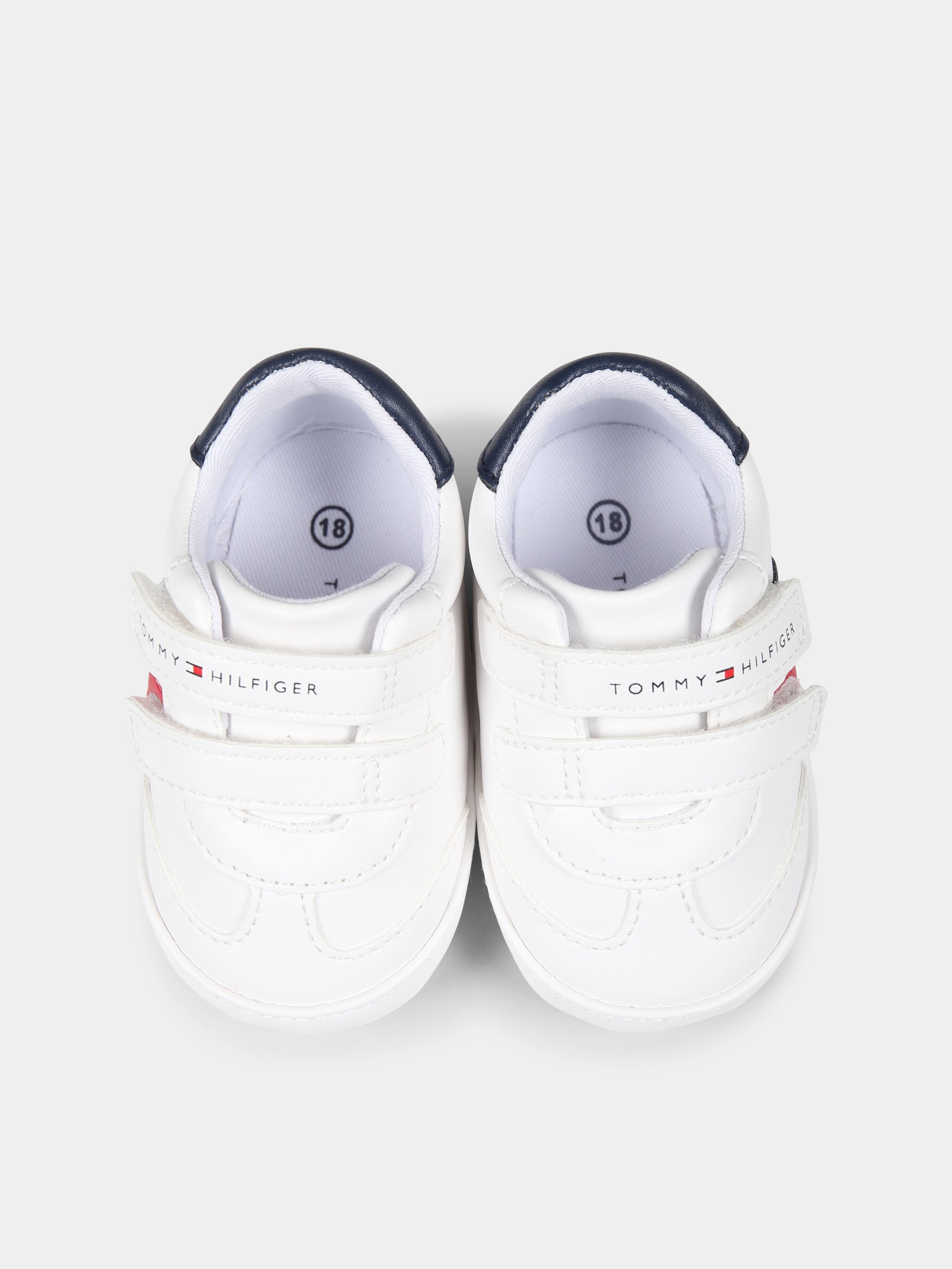 Sneakers bianche per neonati con logo,Tommy Hilfiger Junior,T0B9 33831 1433X336