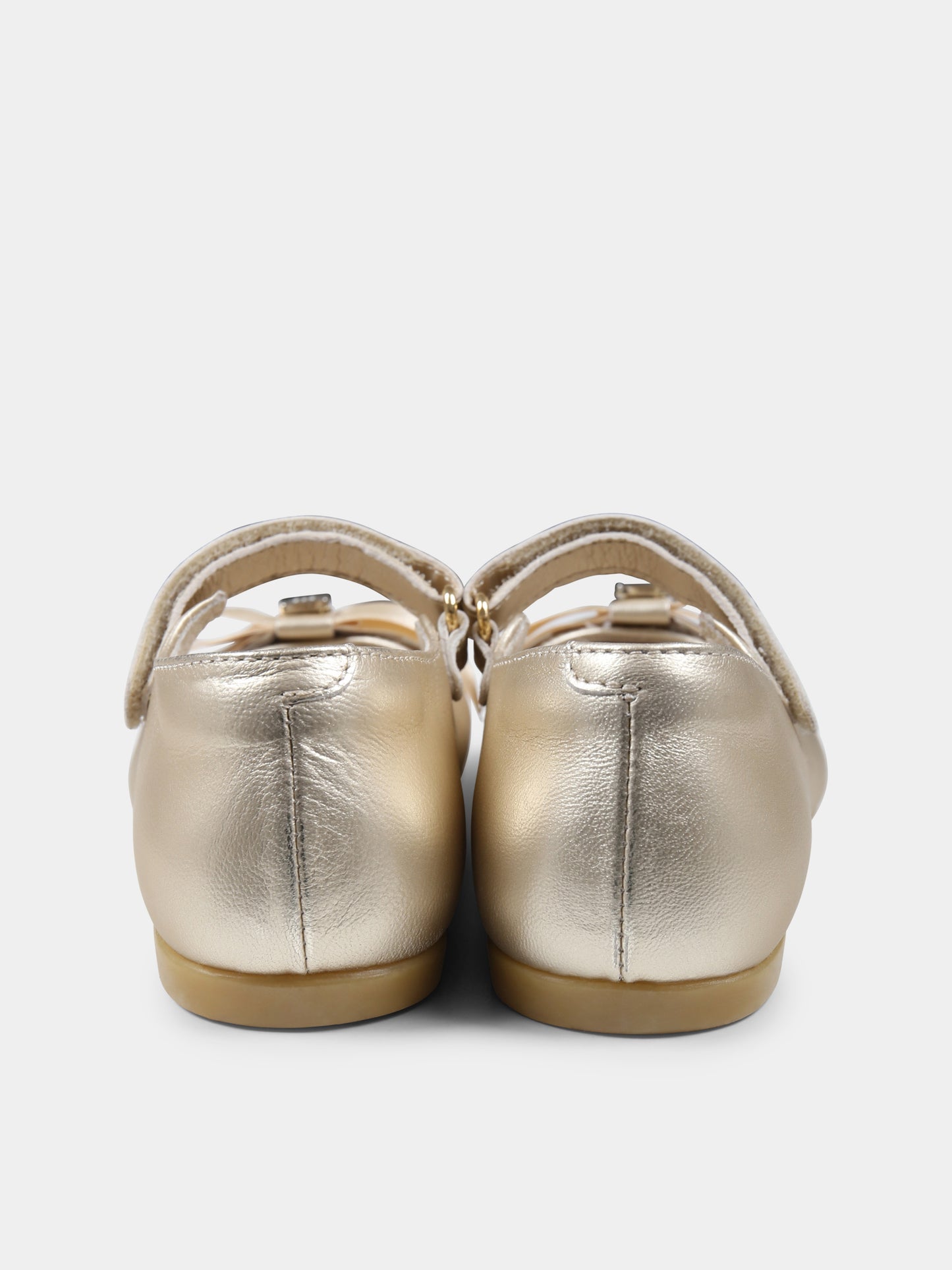Ballerine oro per bambina con fiocco,Tommy Hilfiger Junior,T1A3 33927 022514