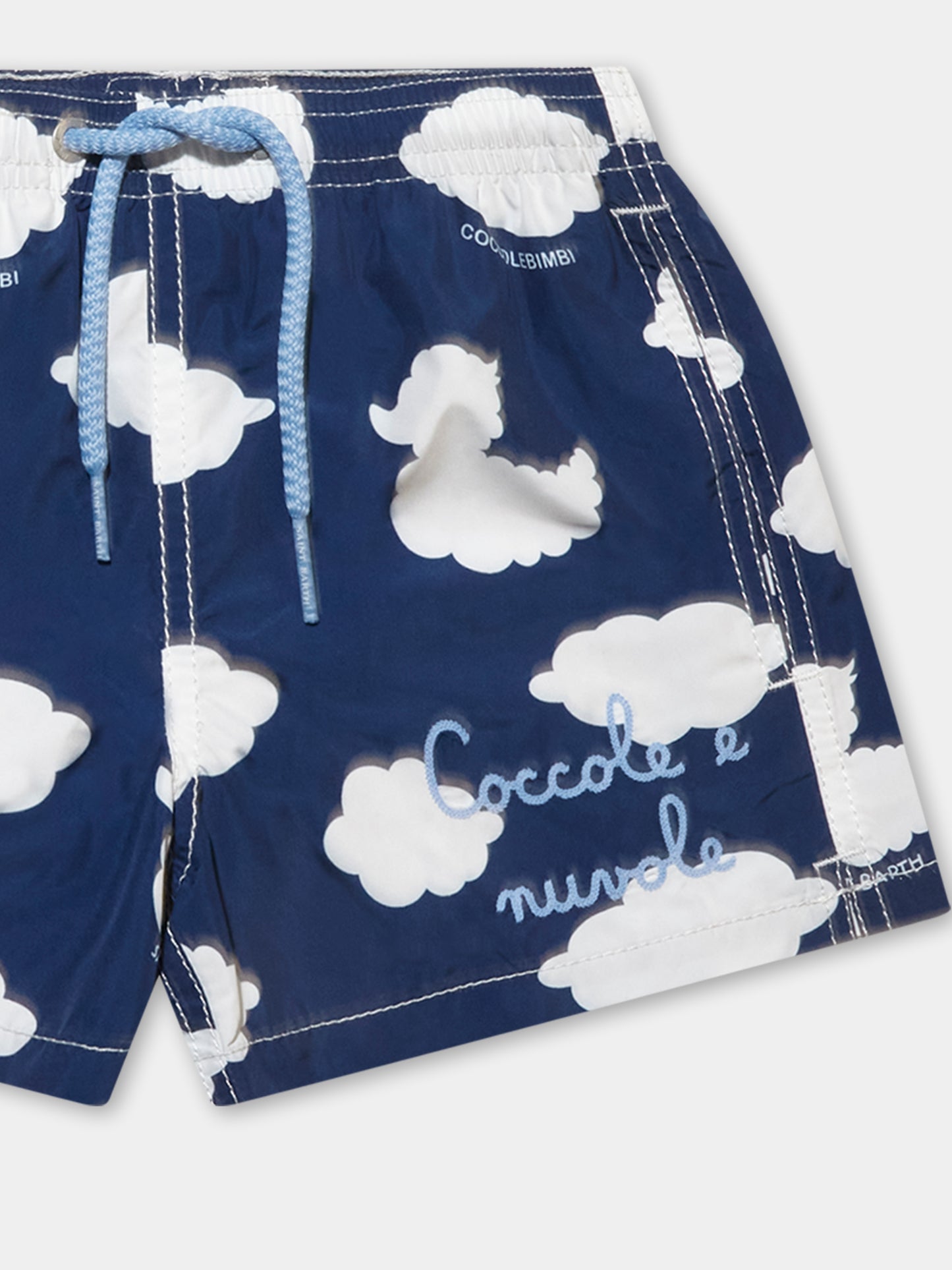 Maillot de bain bleu pour garçon avec nuages et Ducky clouds