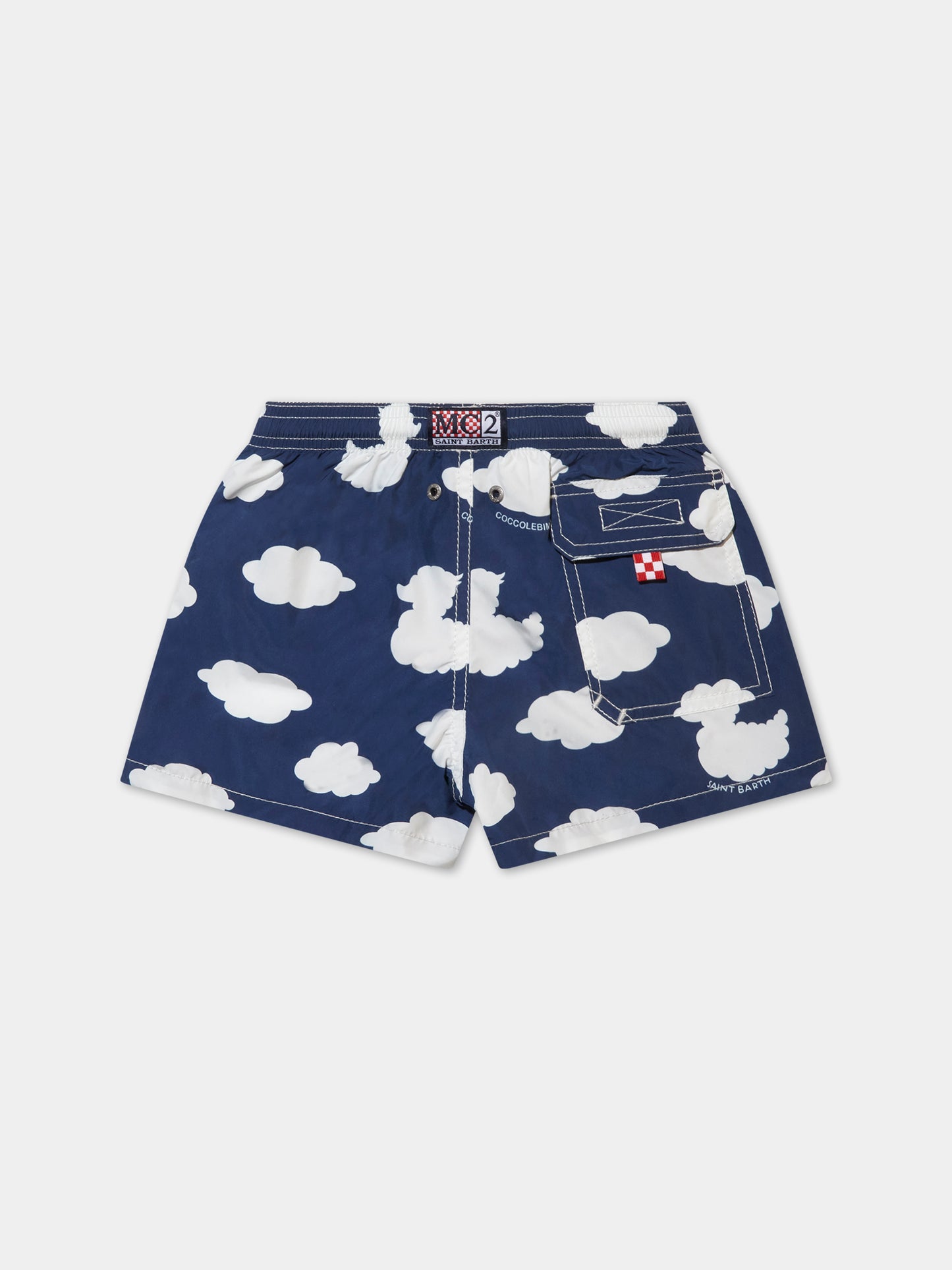 Maillot de bain bleu pour garçon avec nuages et Ducky clouds