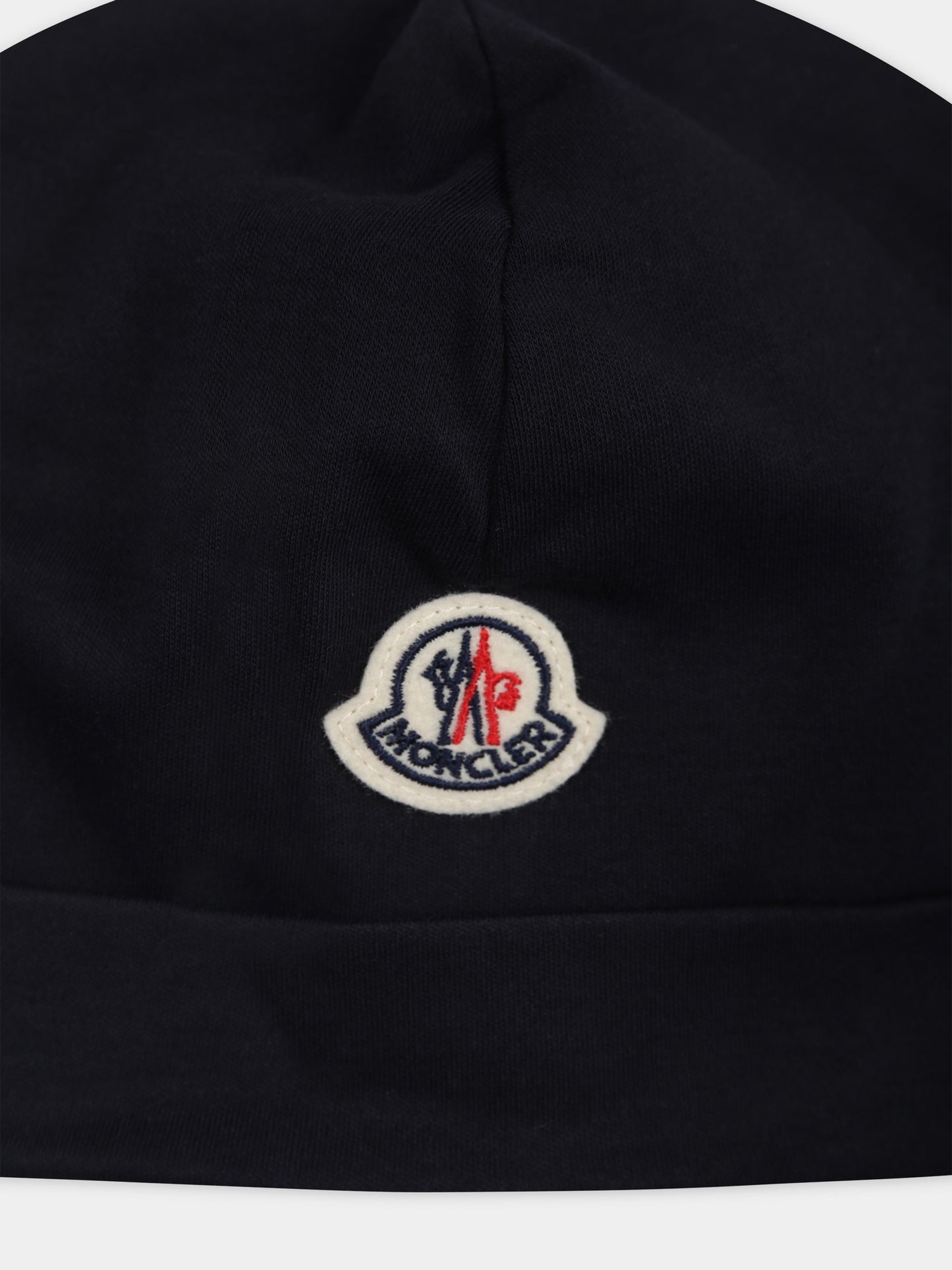 Bonnet noir pour bébé avec logo