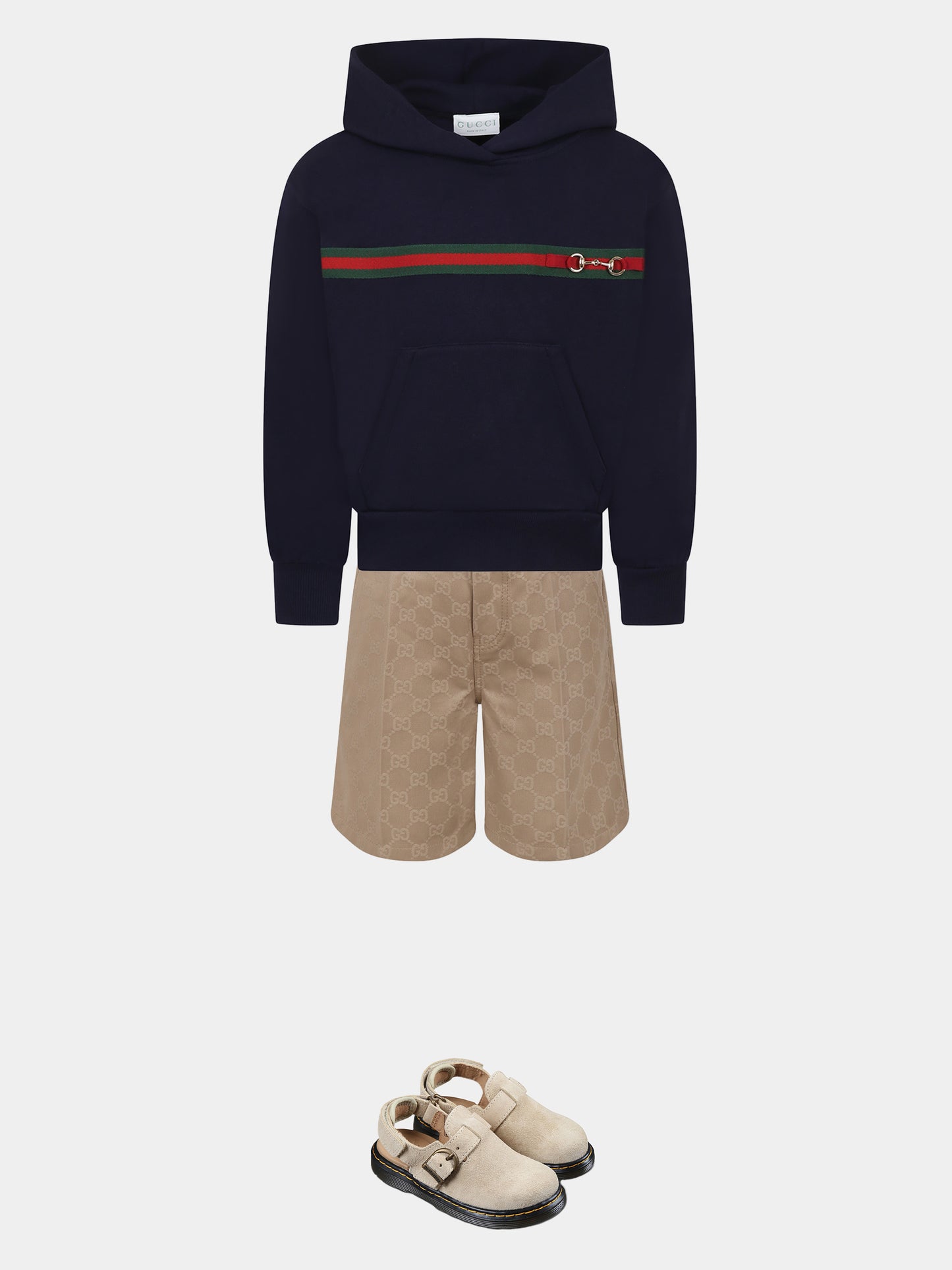 Short marron pour garçon avec détail Web