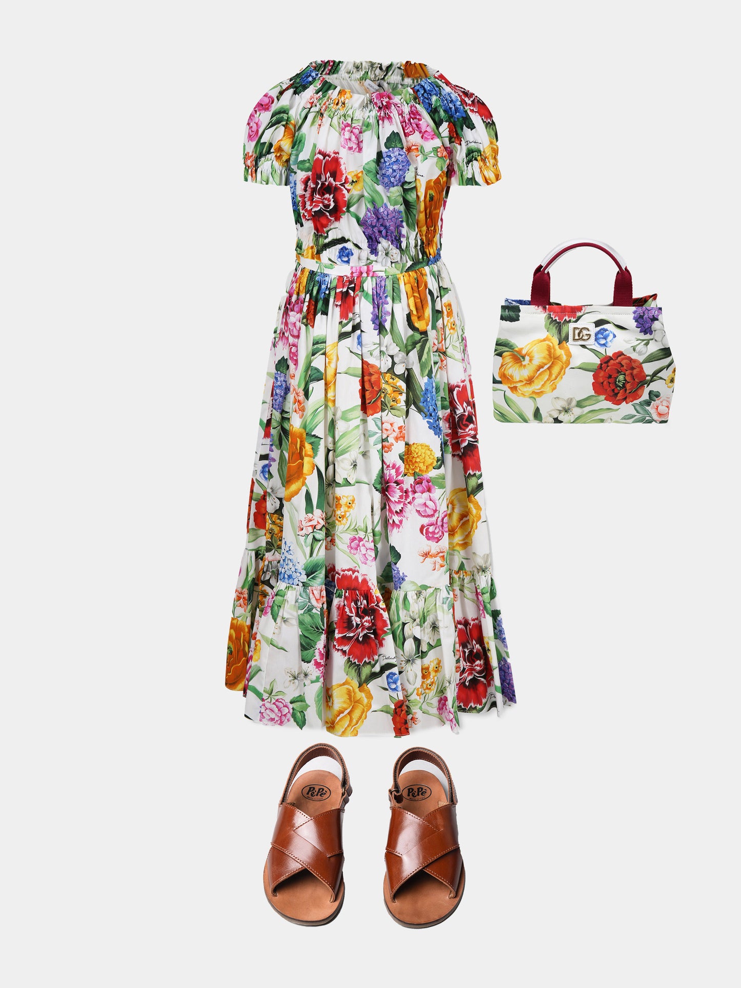Top multicolore pour bébé fille avec imprimé floral
