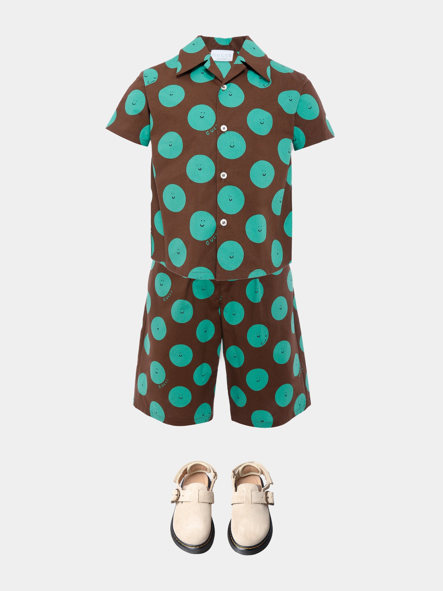 Short marron pour enfants avec soleil