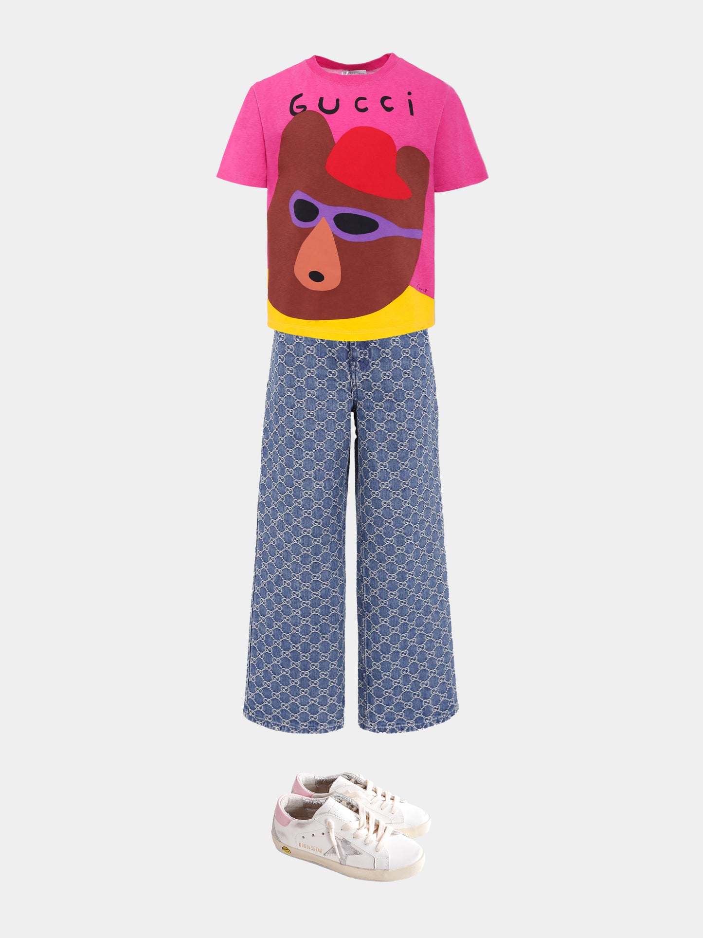 T-shirt fuchsia pour fille avec logo