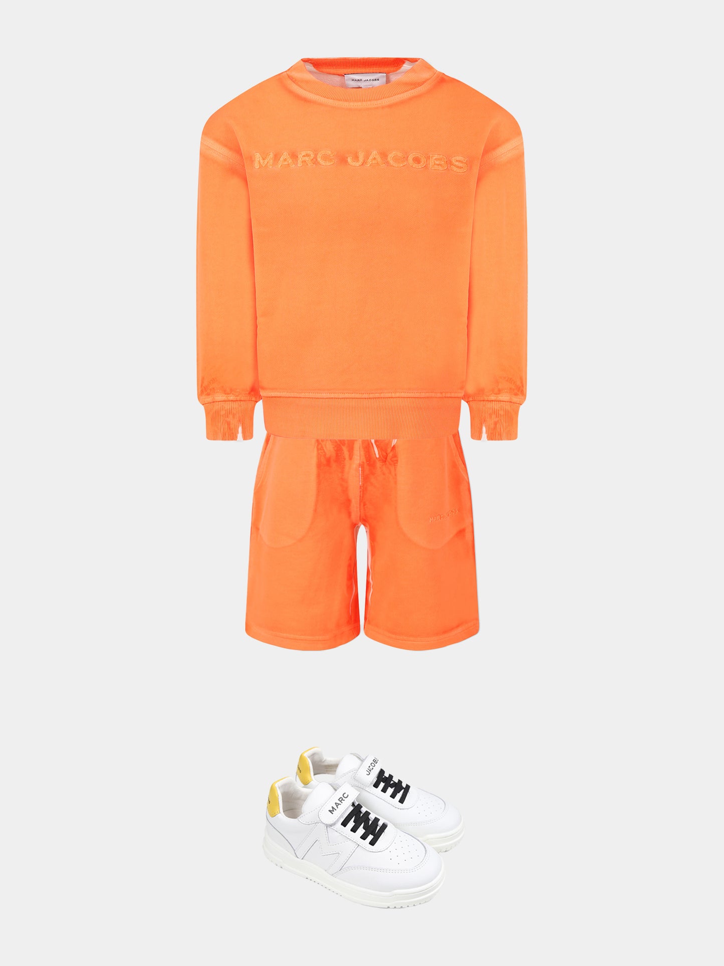 Pantalon orange pour enfants avec logo