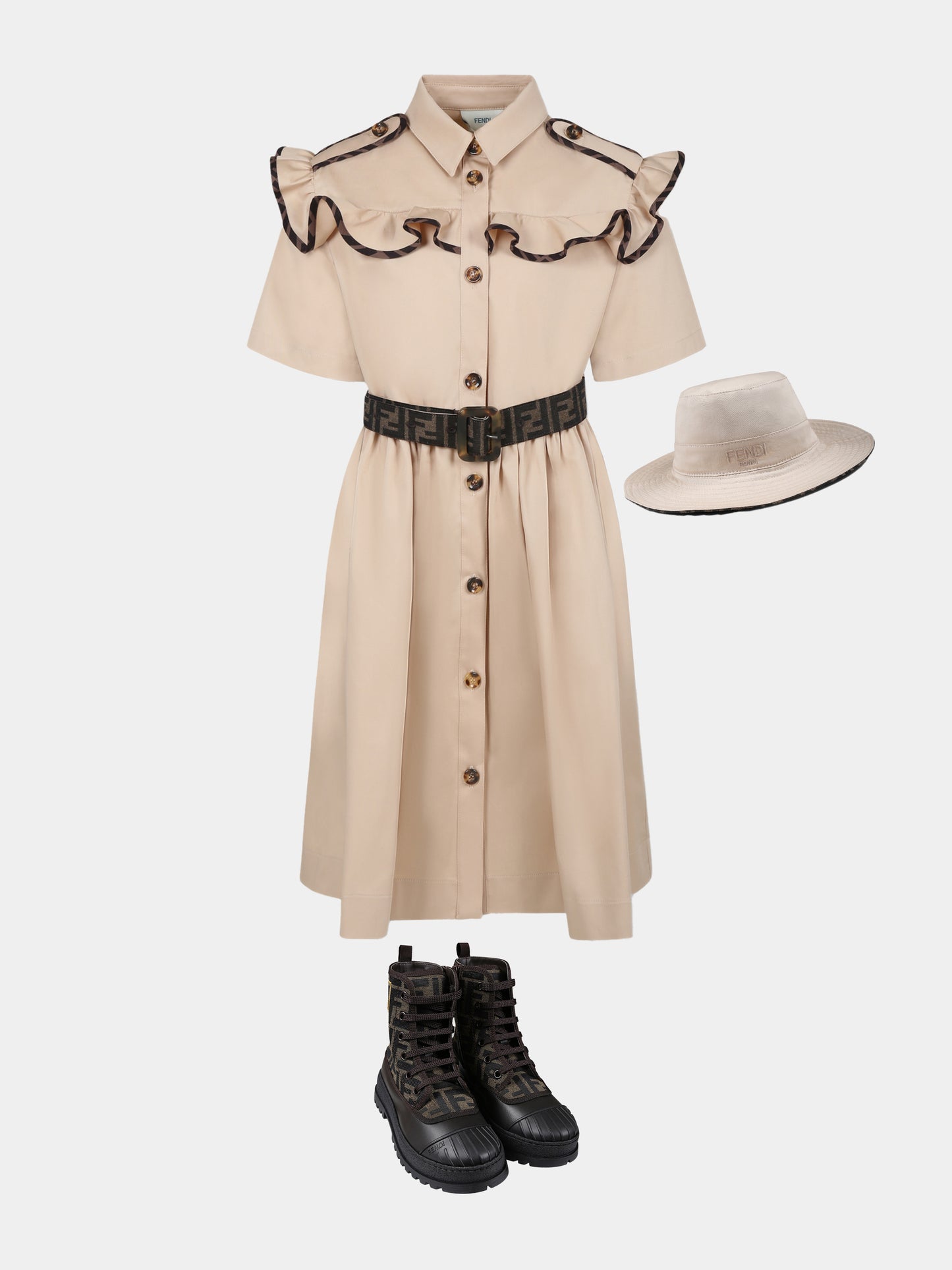 Robe beige pour fille avec FF