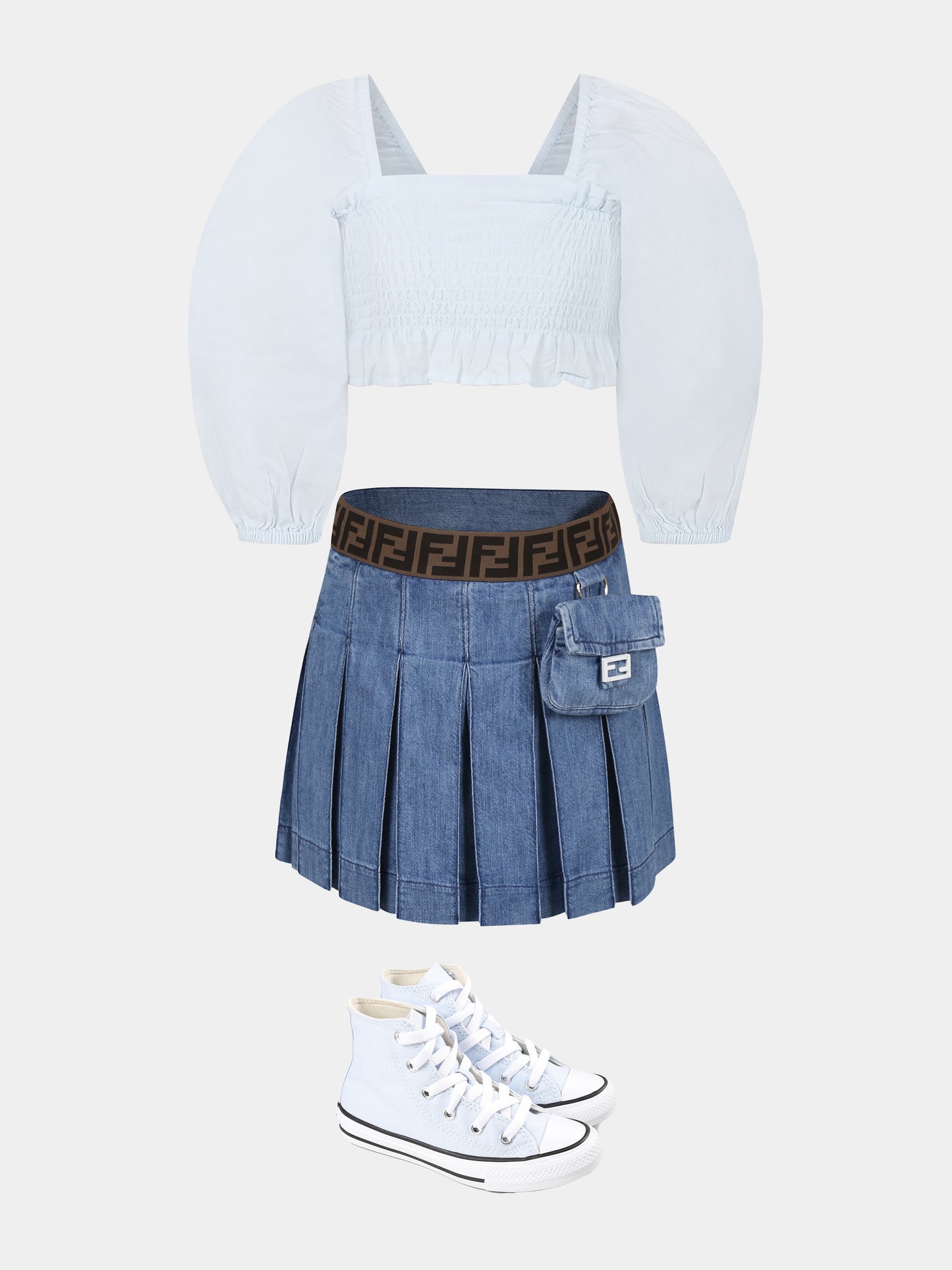 Jupe bleue pour fille avec FF