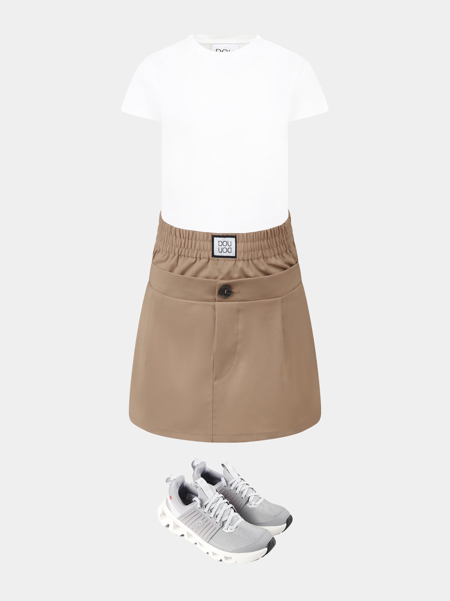 T-shirt ivoire pour fille avec logo