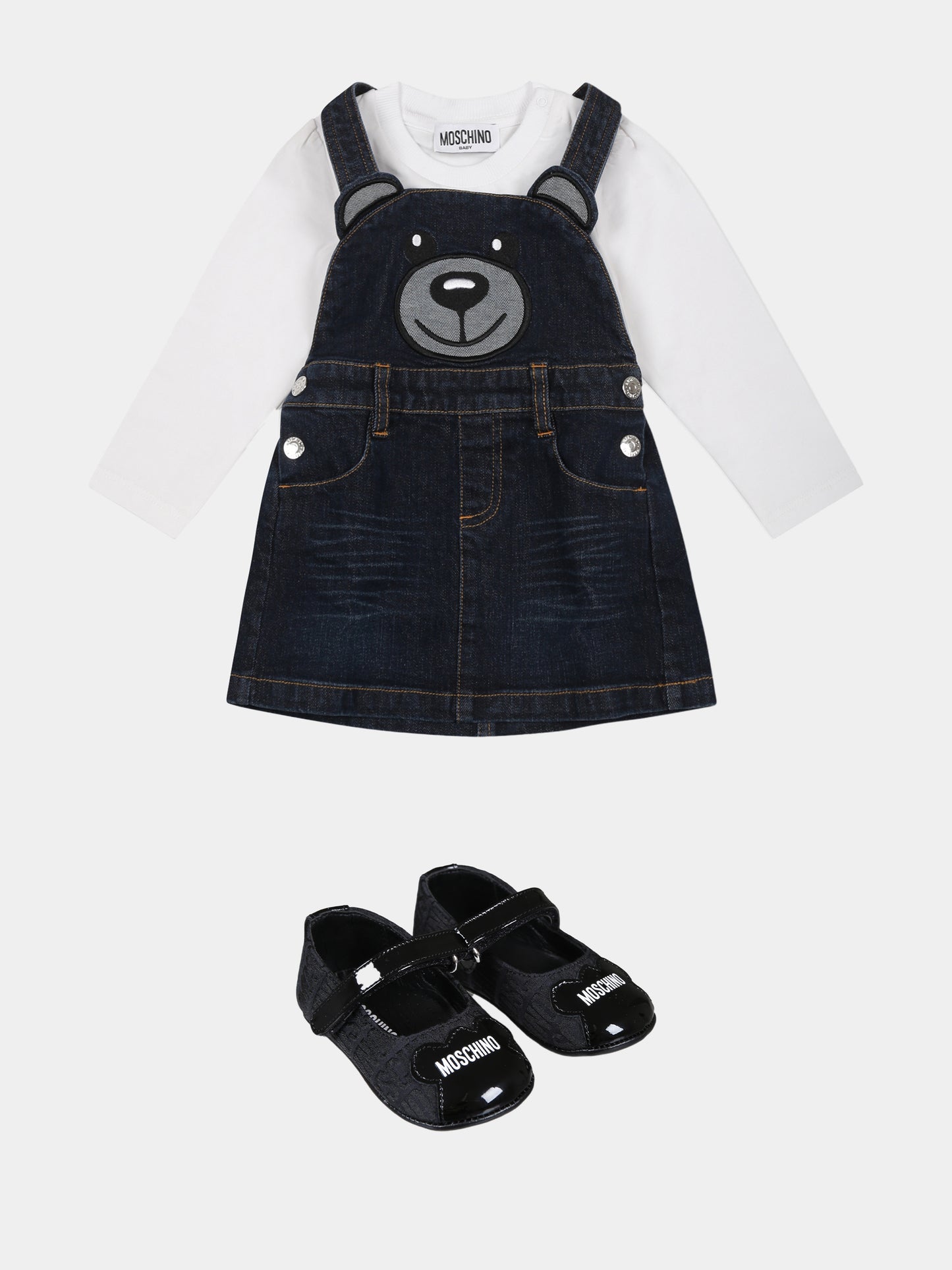 Ensemble multicolor pour bébé fille avec Teddy Bear
