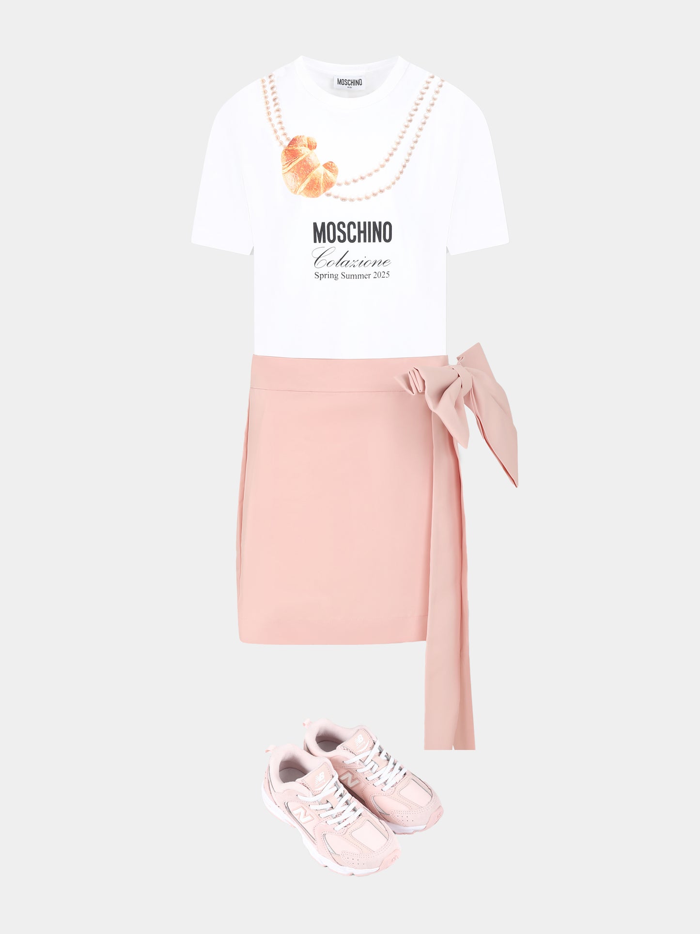 Jupe rose pour fille avec noeud