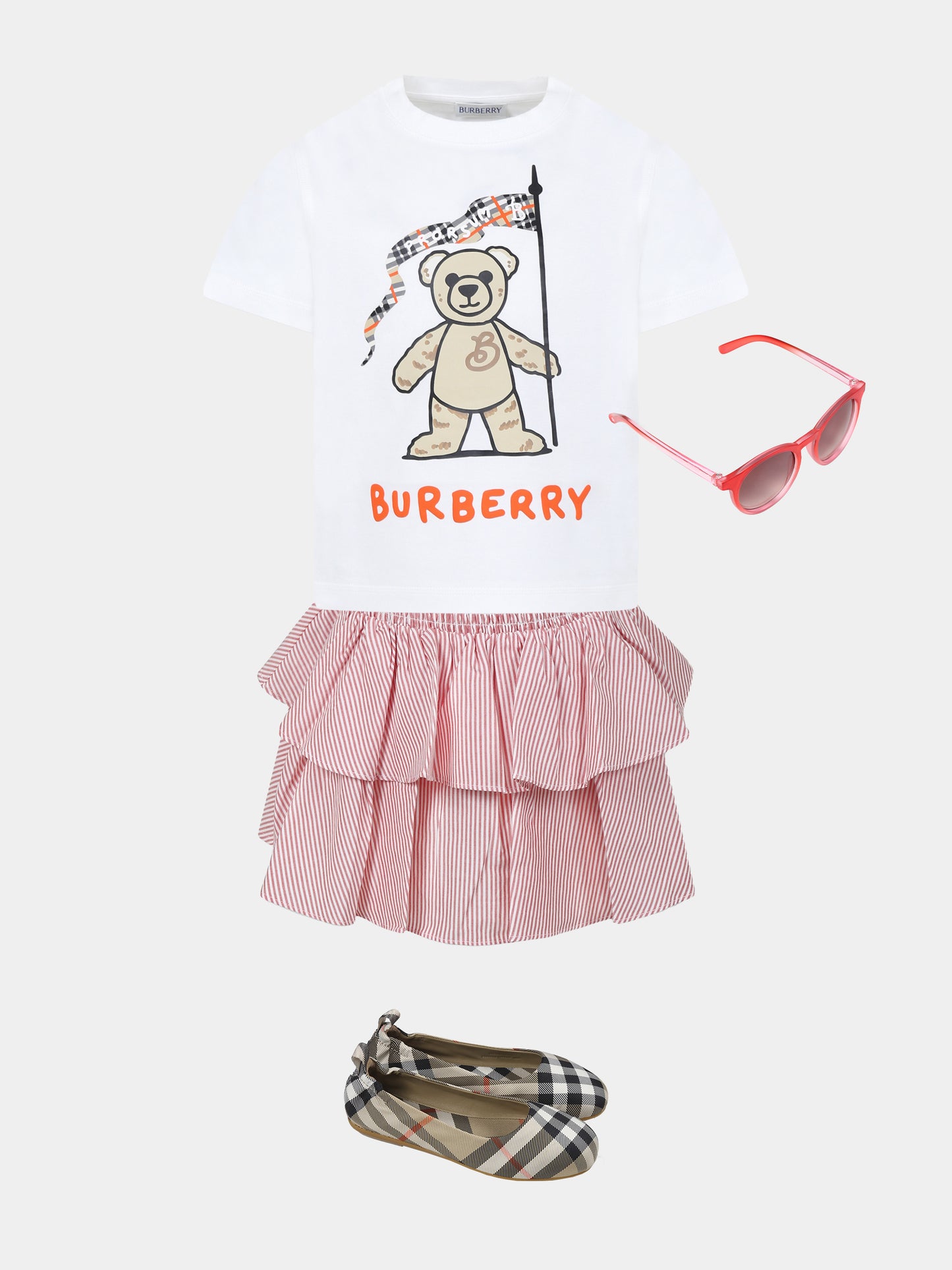 T-shirt blanc pour enfants avec ours Thomas