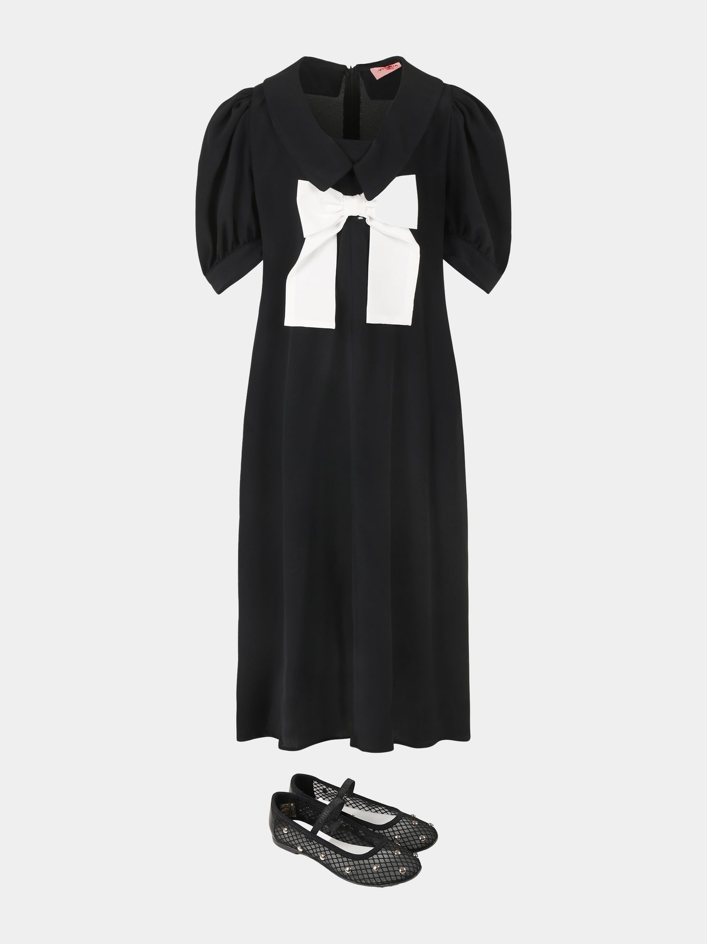 Robe noire pour fille avec noeud