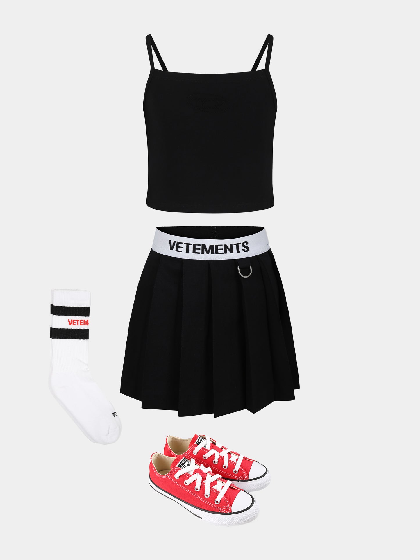 Top noir pour fille avec logo