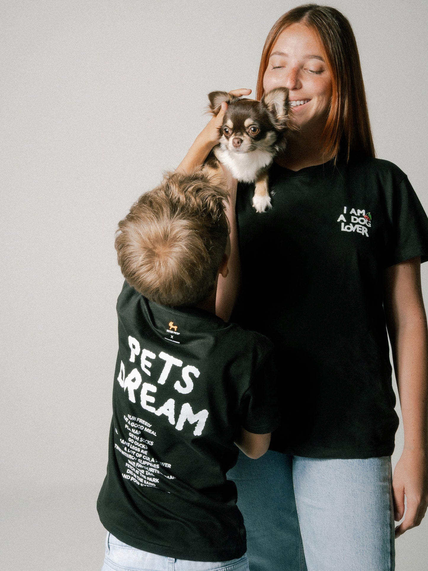 T-shirt noir pour enfants Pets Dream