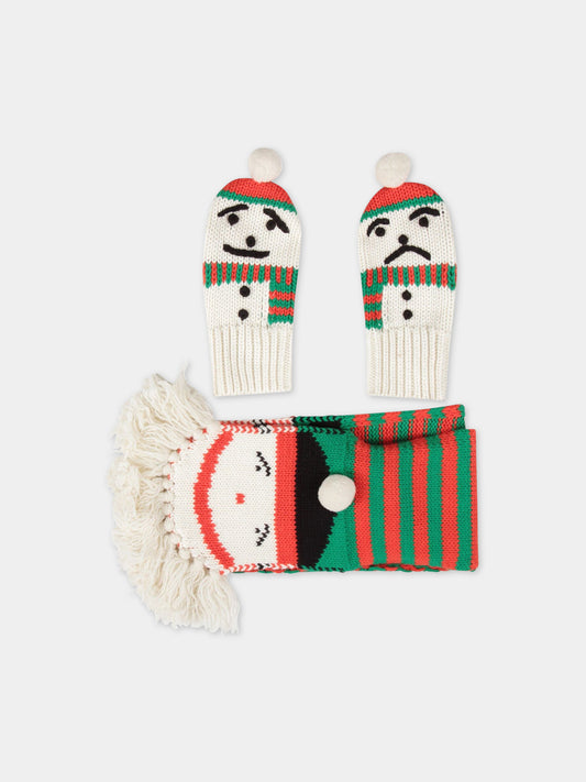 Set multicolor per bambini con pupazzo di neve,Stella Mccartney Kids,566400 SNM23 9232