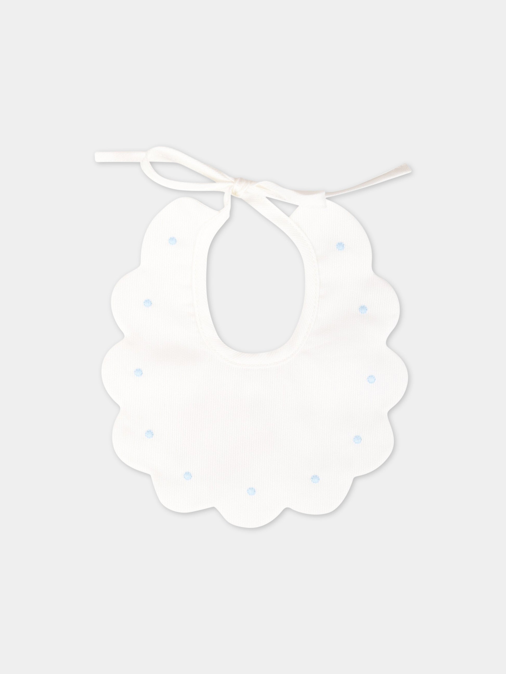 Bavaglino bianco per neonato,Little Bear,1028 LATTE/CIELO