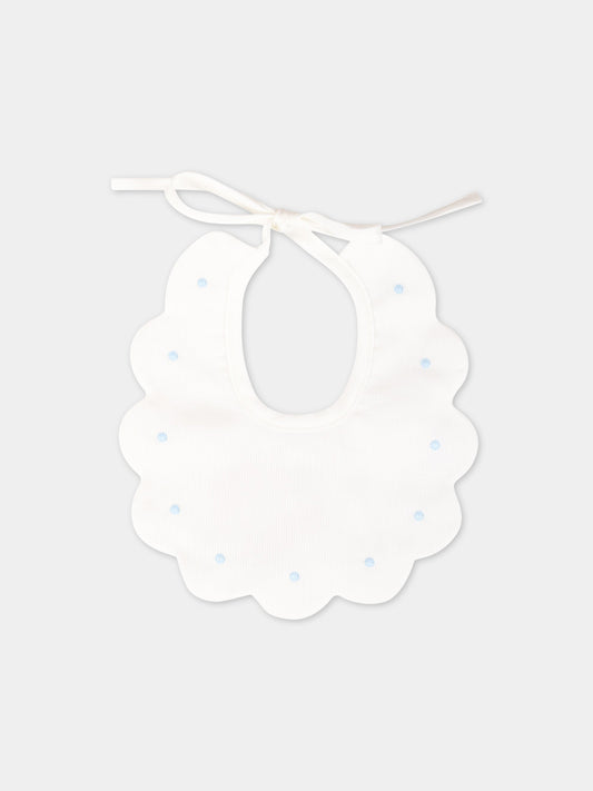 Bavaglino bianco per neonato,Little Bear,1028 LATTE/CIELO