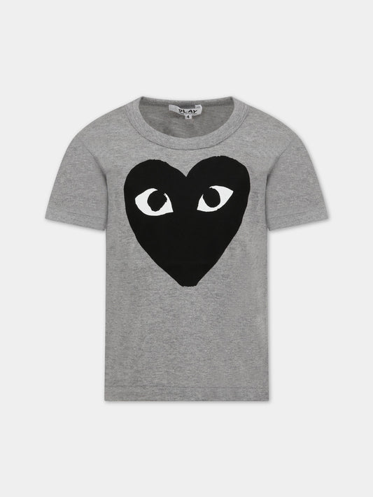 T-shirt grigia per bambini con logo,Comme Des Garçons Play Kids,AZ-T583 GREY