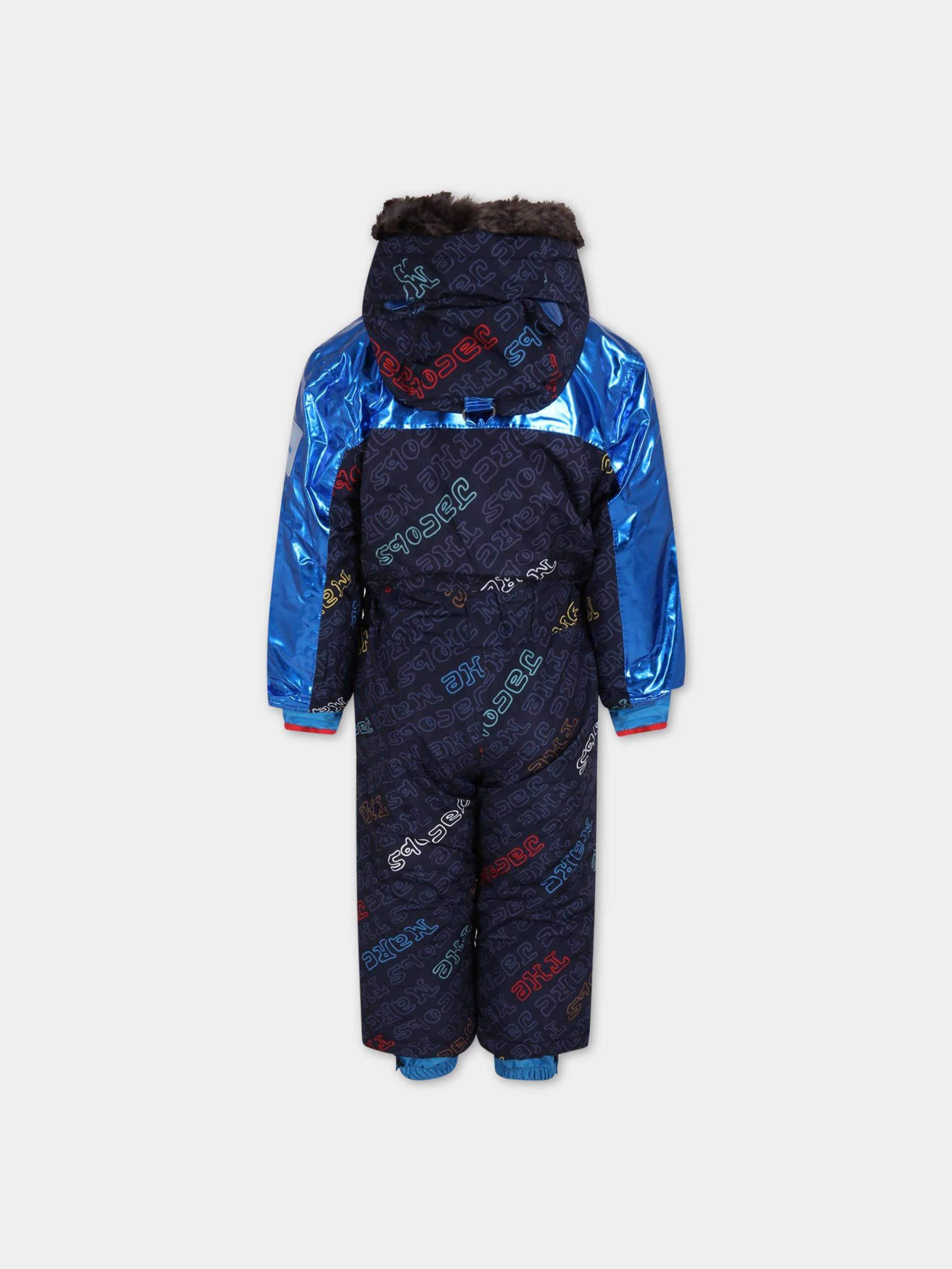 Tuta blu da neve per bambino con loghi,Little Marc Jacobs,W24248 V99