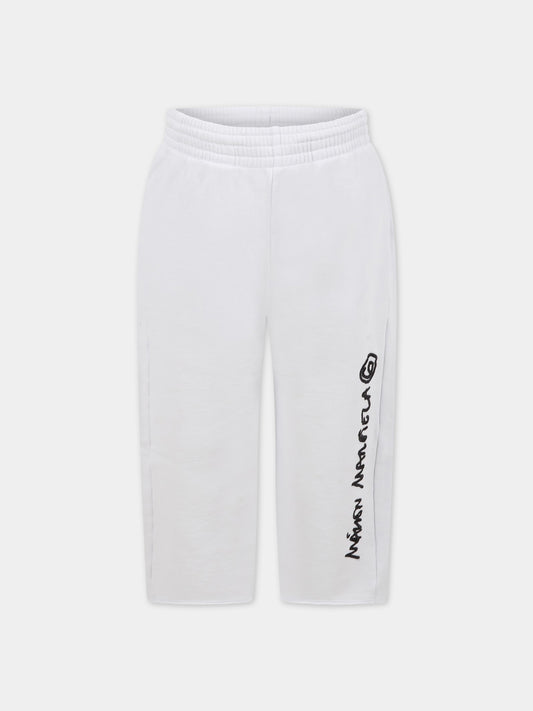 Pantalone bianco per bambina con logo,Mm6 Maison Margiela,M60088 MM006 M6100
