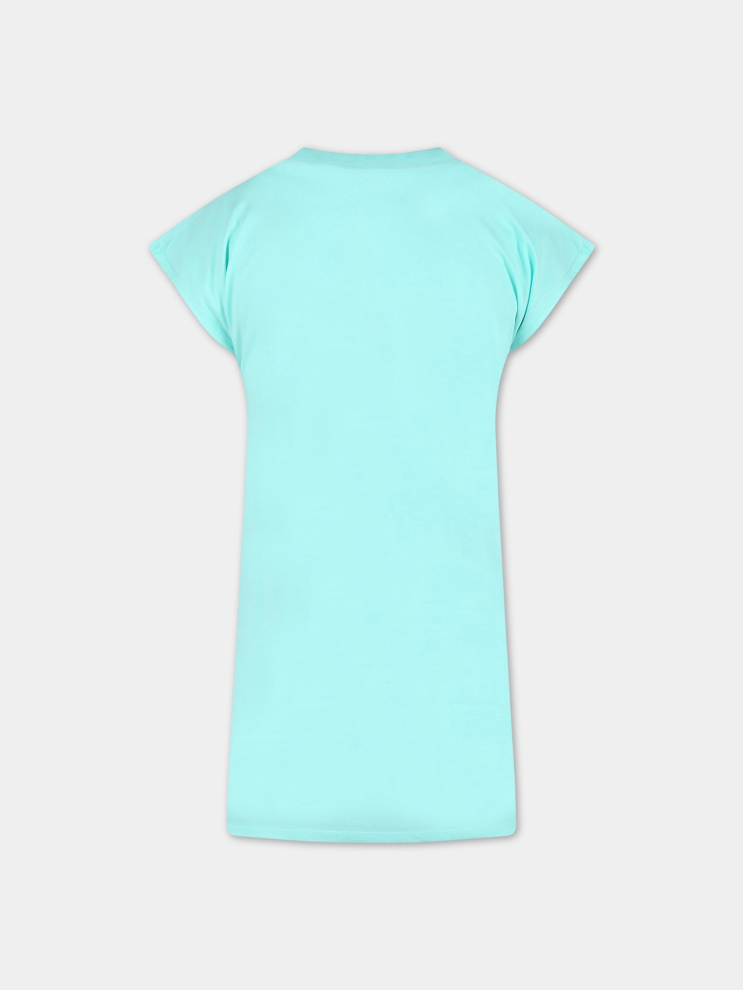 Vestito verde acqua per bambina con logo viola,Everlast,031077 114