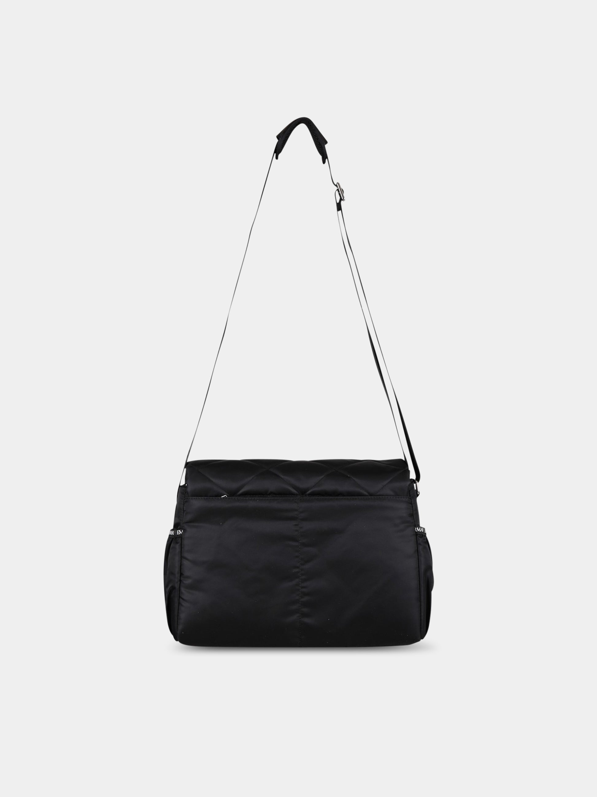 Borsa-mamma nera per neonati con logo,Armani Junior,402155 3R581 00020