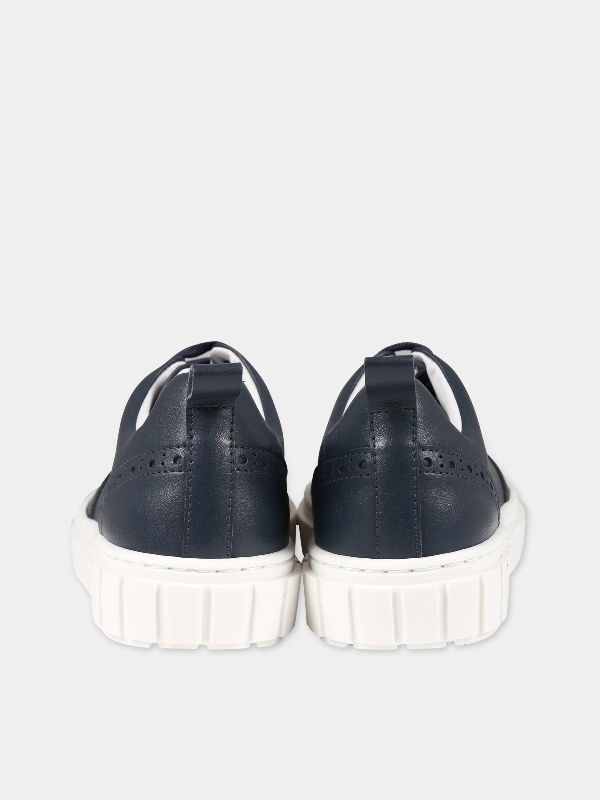 Stringate blu per bambino con logo,Armani Junior,XYX029 XOI72 00285