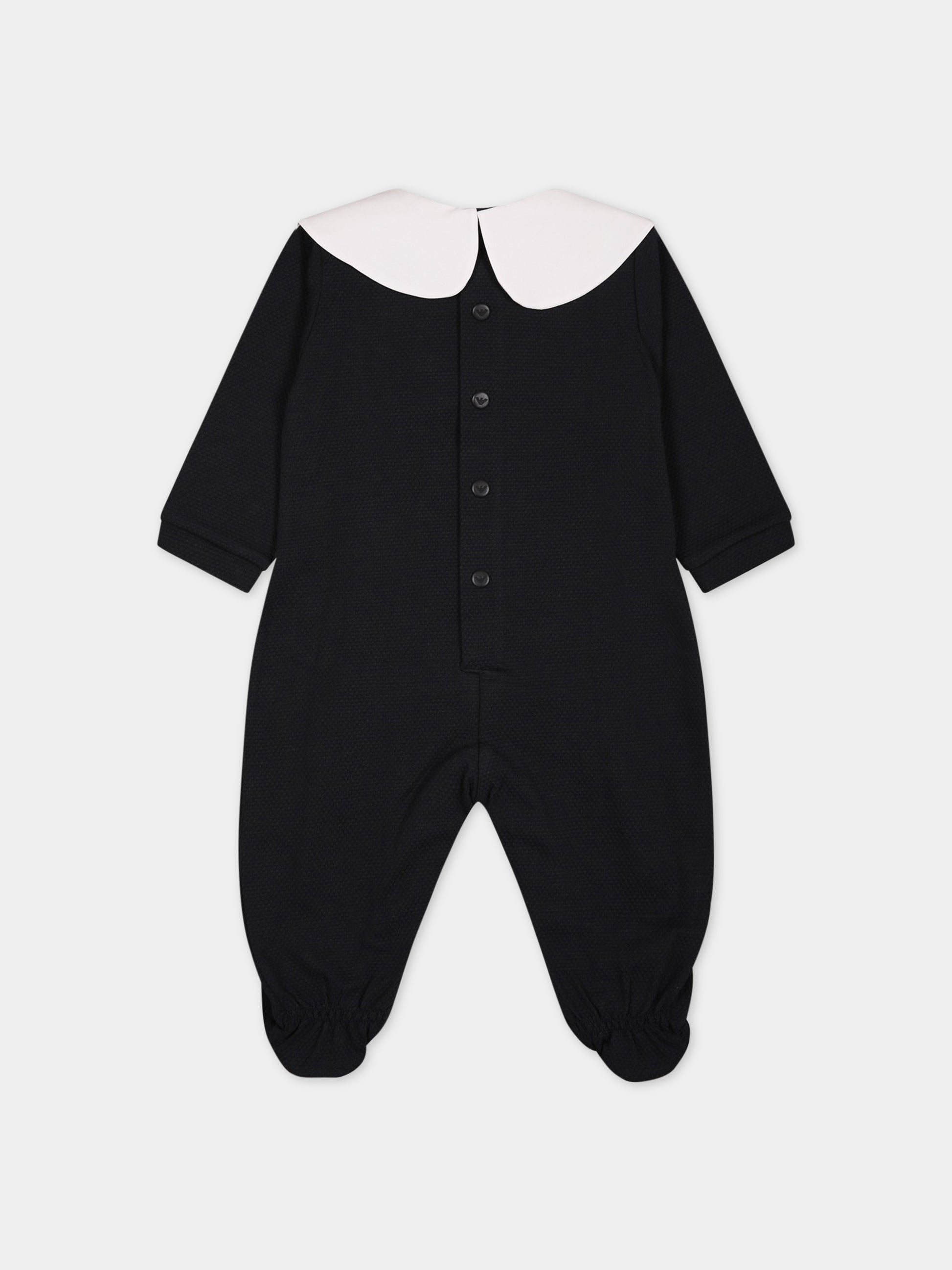 Tutina blu per neonato con logo,Armani Junior,3RND08 NJ0IZ 0920