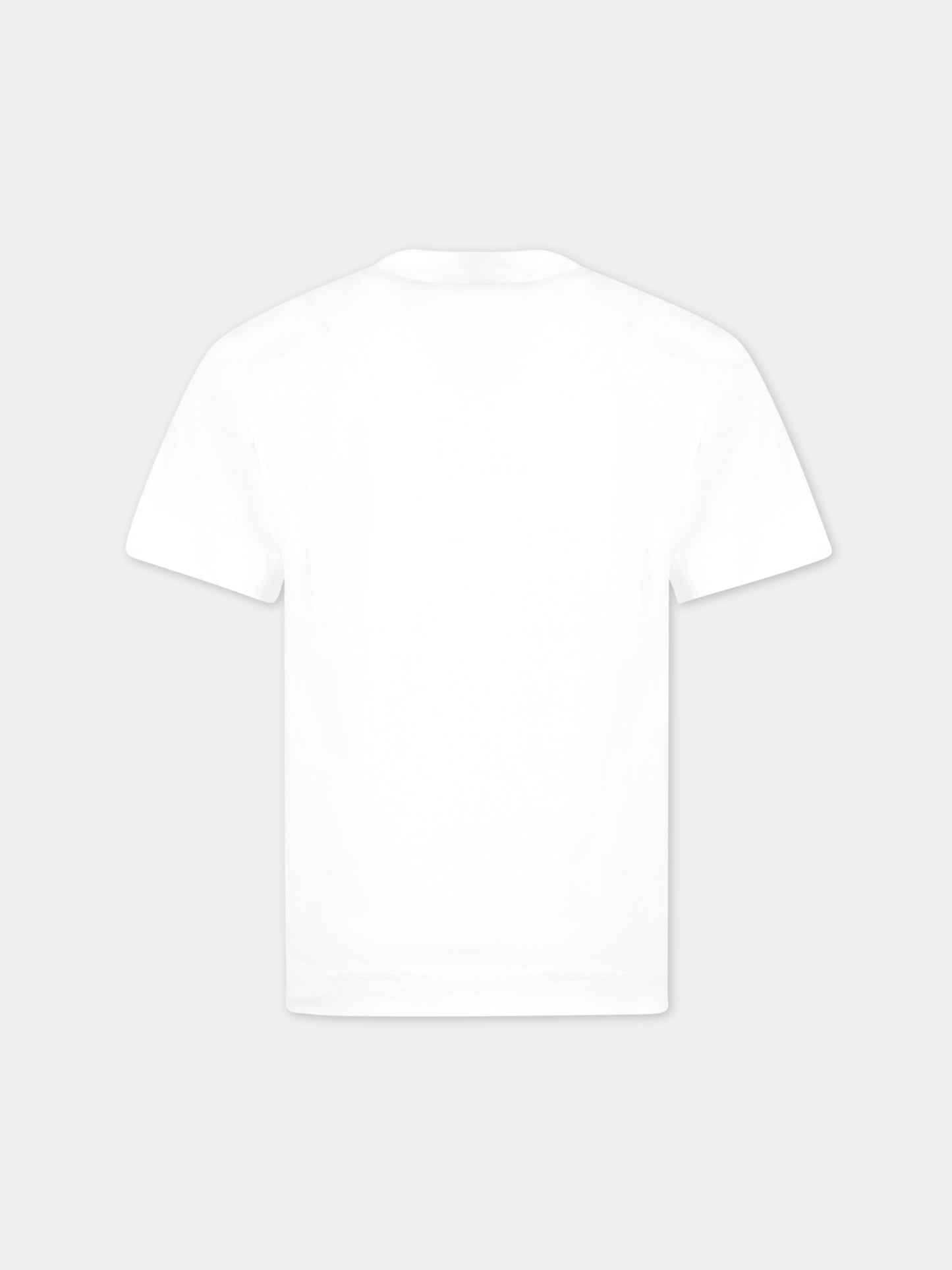 T-shirt bianca per bambini con logo nero,Marni Kids,M00791 M00L9 0M100