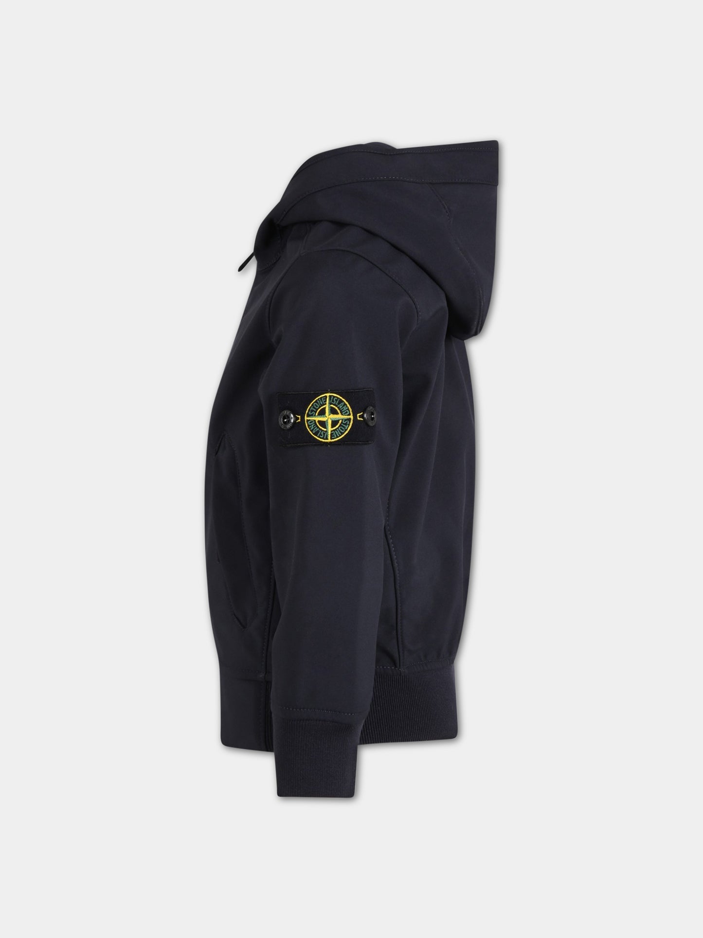 Bomber blu per bambino con iconico patch,Stone Island Junior,7816 401 34 V0020