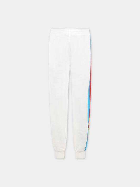 Pantaloni bianchi da tuta per bambini con logo GG,Gucci Kids,722400 XJEZU 9214