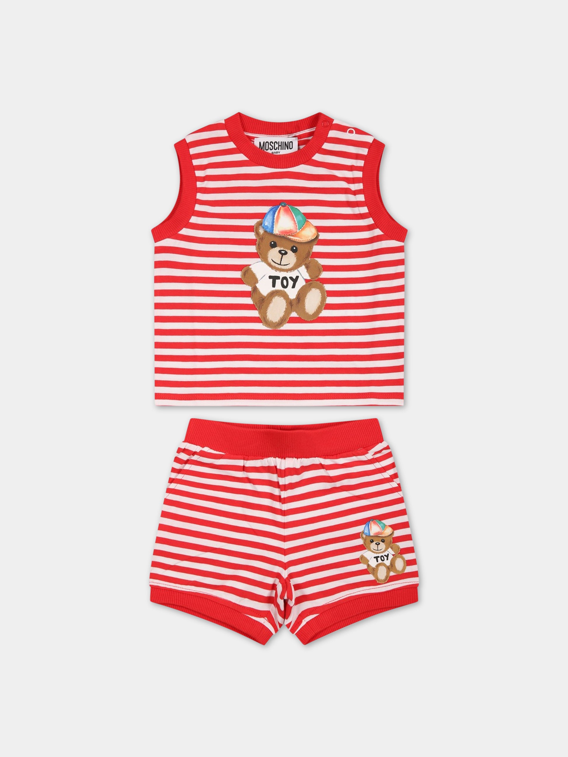 Completo multicolor per neonato con Teddy Bear,Moschino Kids,MUG00U LBE05 84615