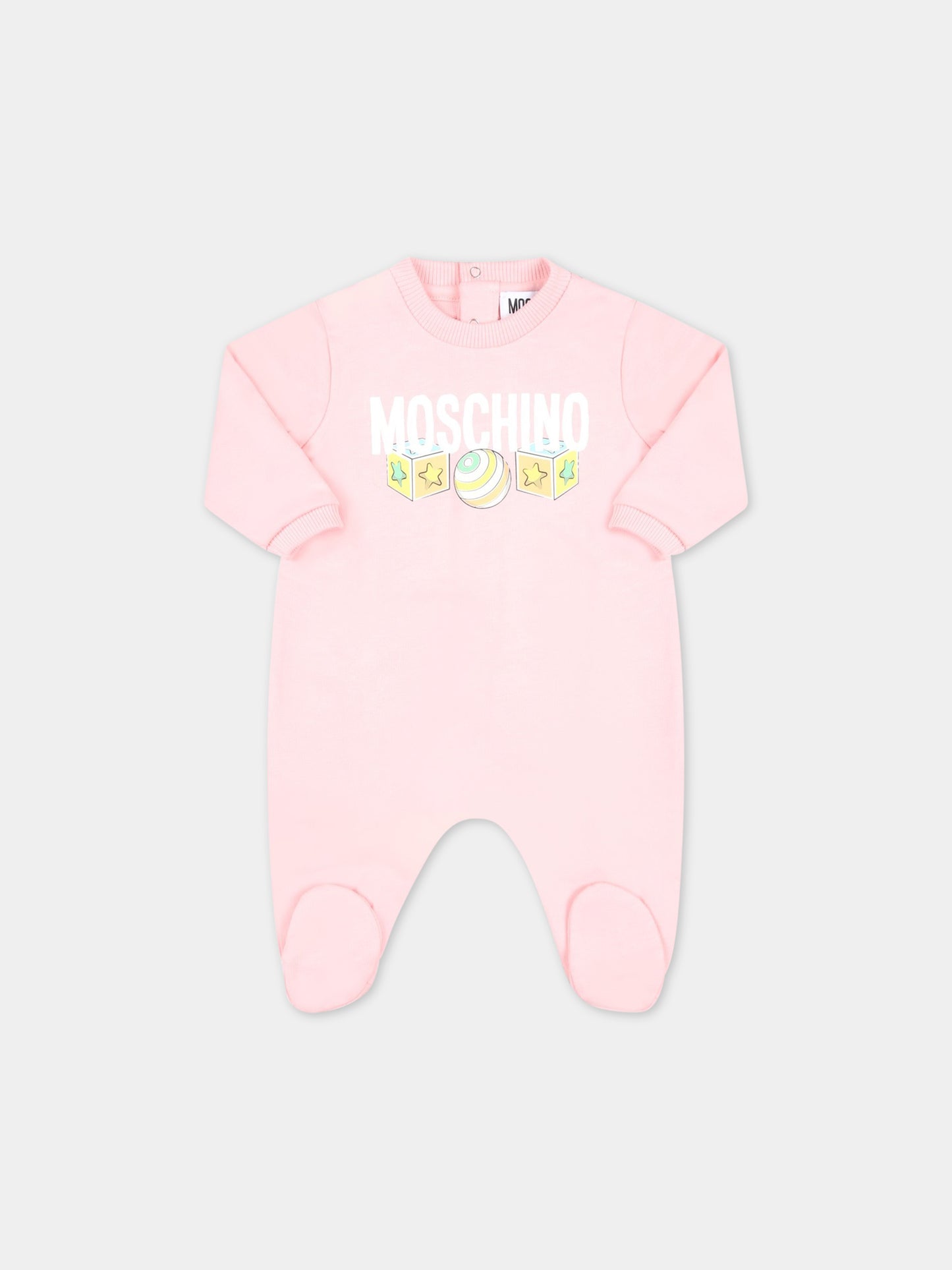 Set rosa per neonata con Teddy Bear,Moschino Kids,MMY03I LCA19 50209