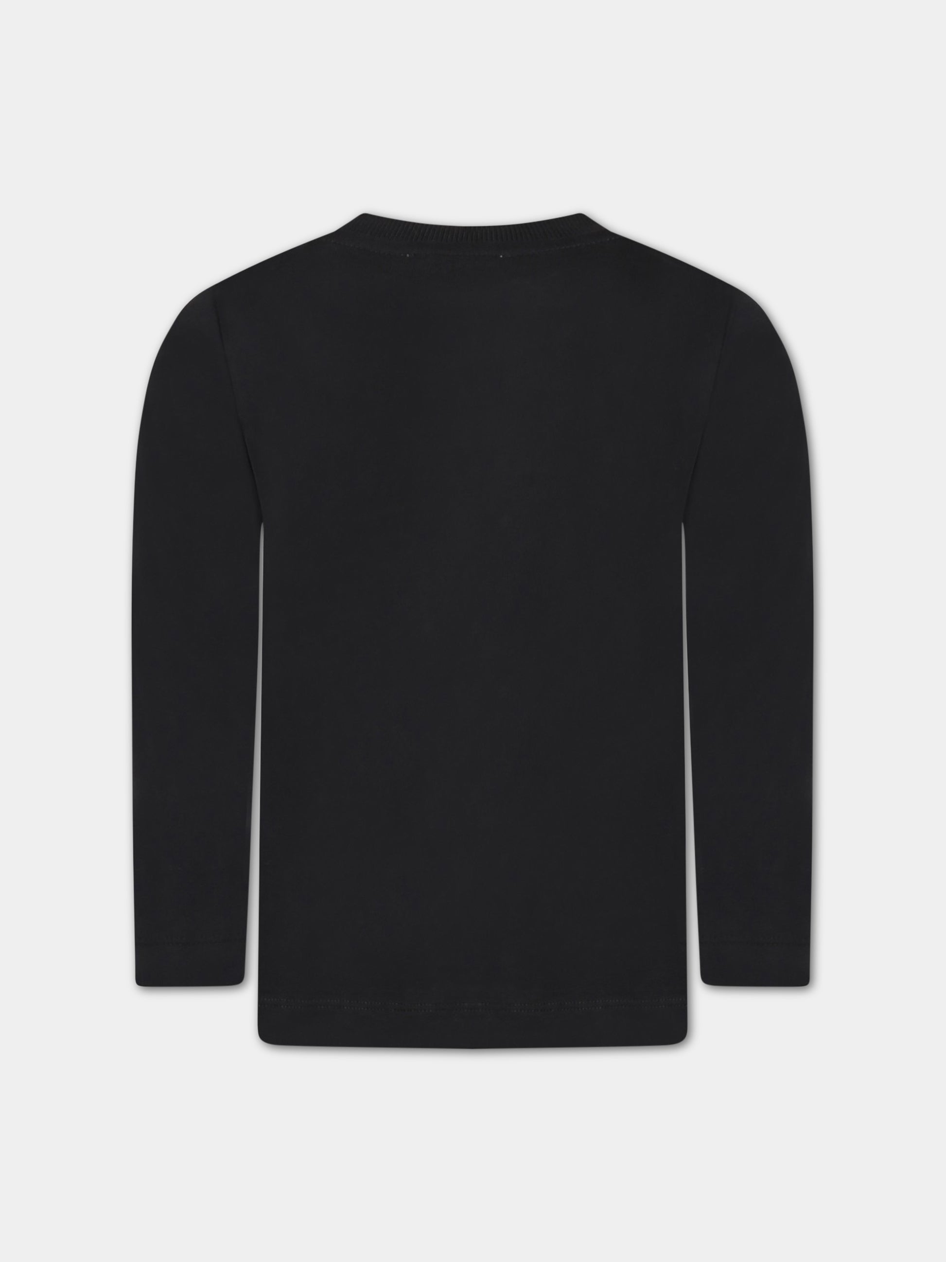 T-shirt nera per bambini con Teddy Bear,Moschino Kids,HUO00Q LAA23 60100