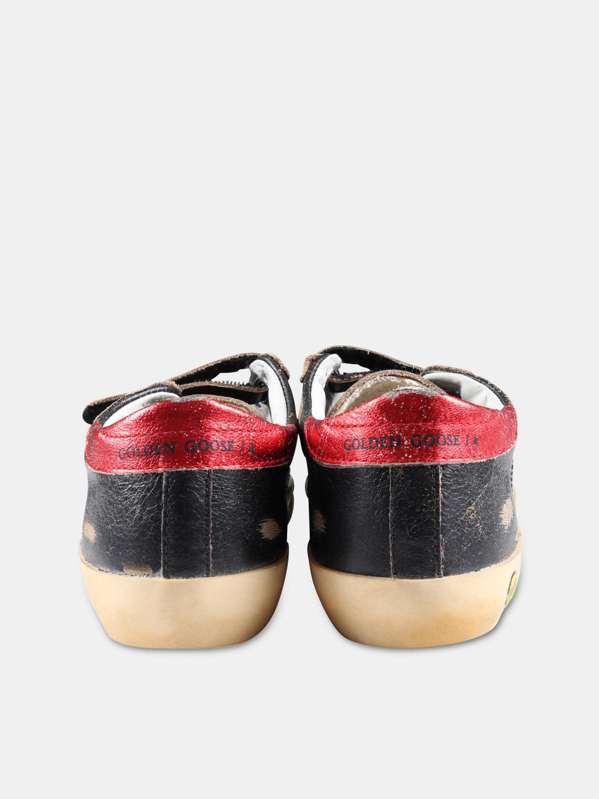 Sneakers marroni per bambino con stella rossa,Golden Goose,GYF00111 F004223 82187