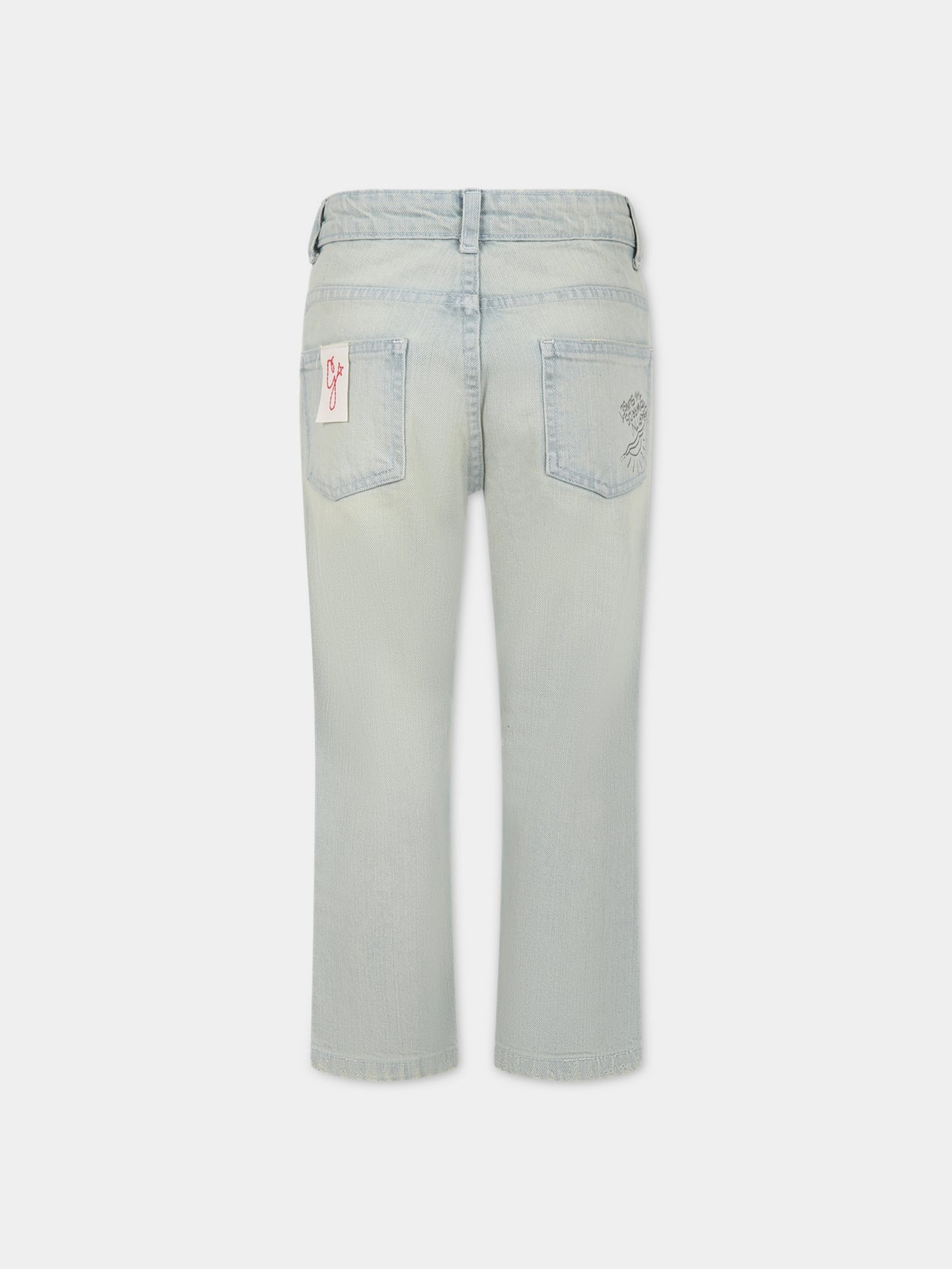 Jeans celeste per bambino con logo,Golden Goose,GKP01399 P001064 50100