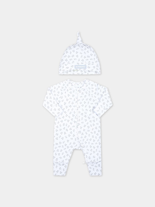 Set bianco per neonati con Thomas Bear,Burberry Kids,8062659