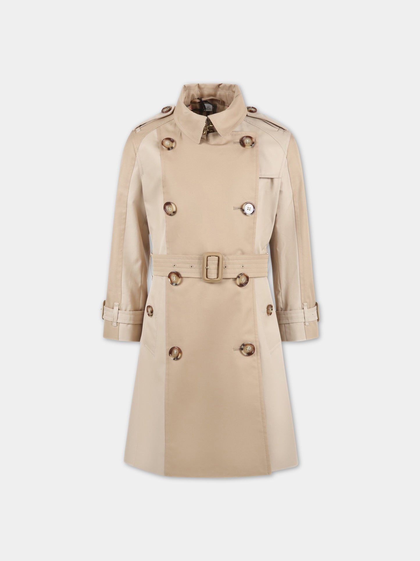 Trench beige per bambini con check vintage,Burberry Kids,8061723