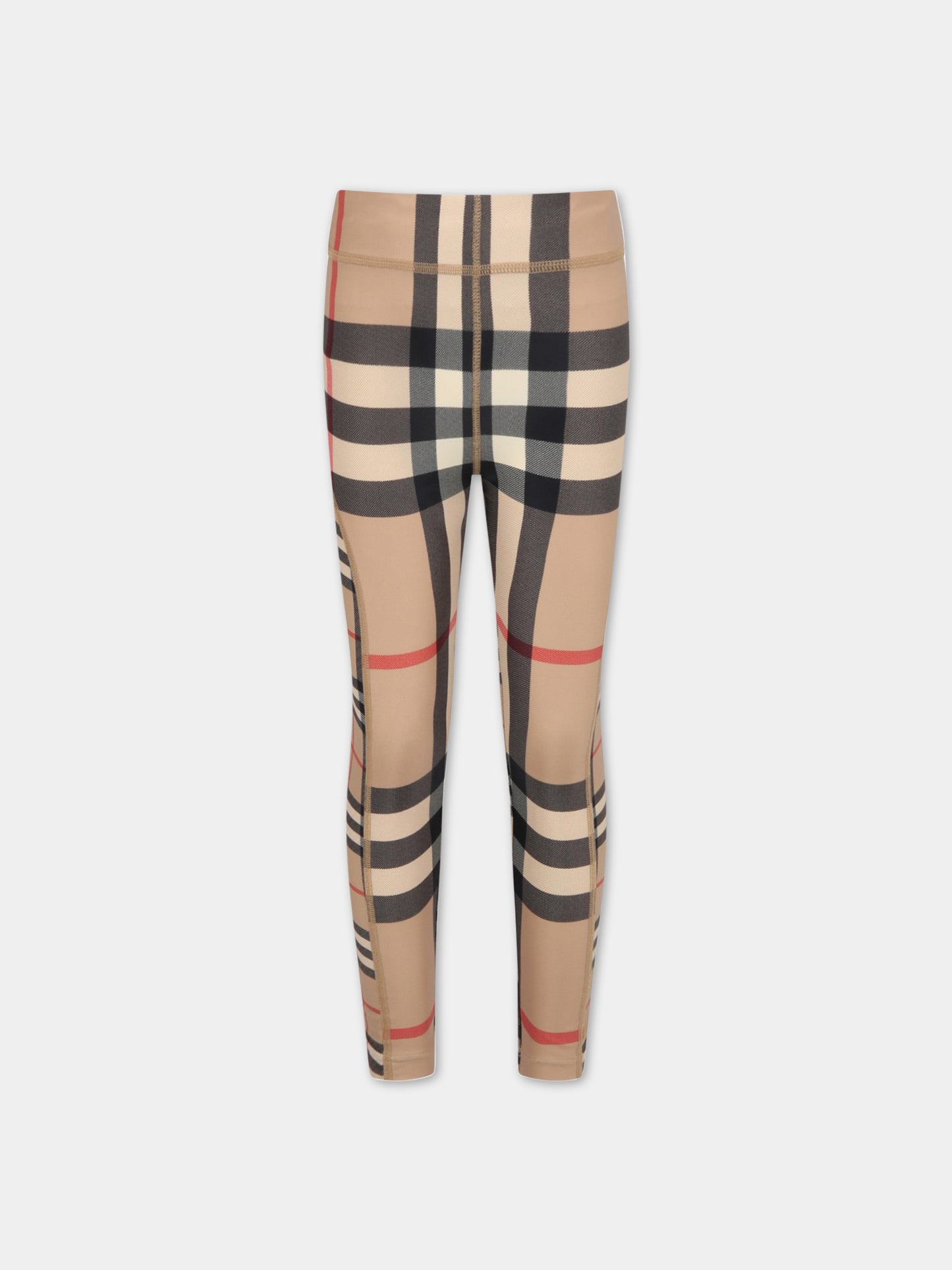 Leggings beige per bambino con iconico check vintage,Burberry Kids,8057874