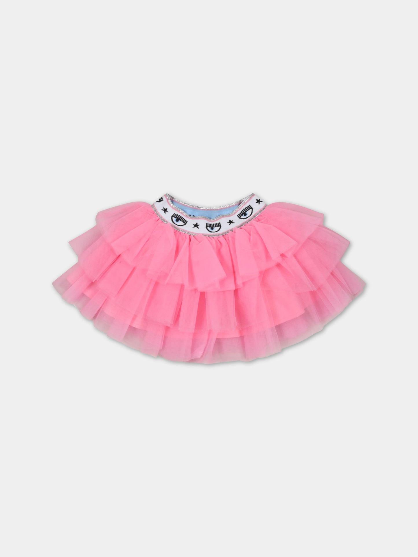 Gonna rosa per neonata con occhiolini,Chiara Ferragni Collection,53A700 T9945 0095