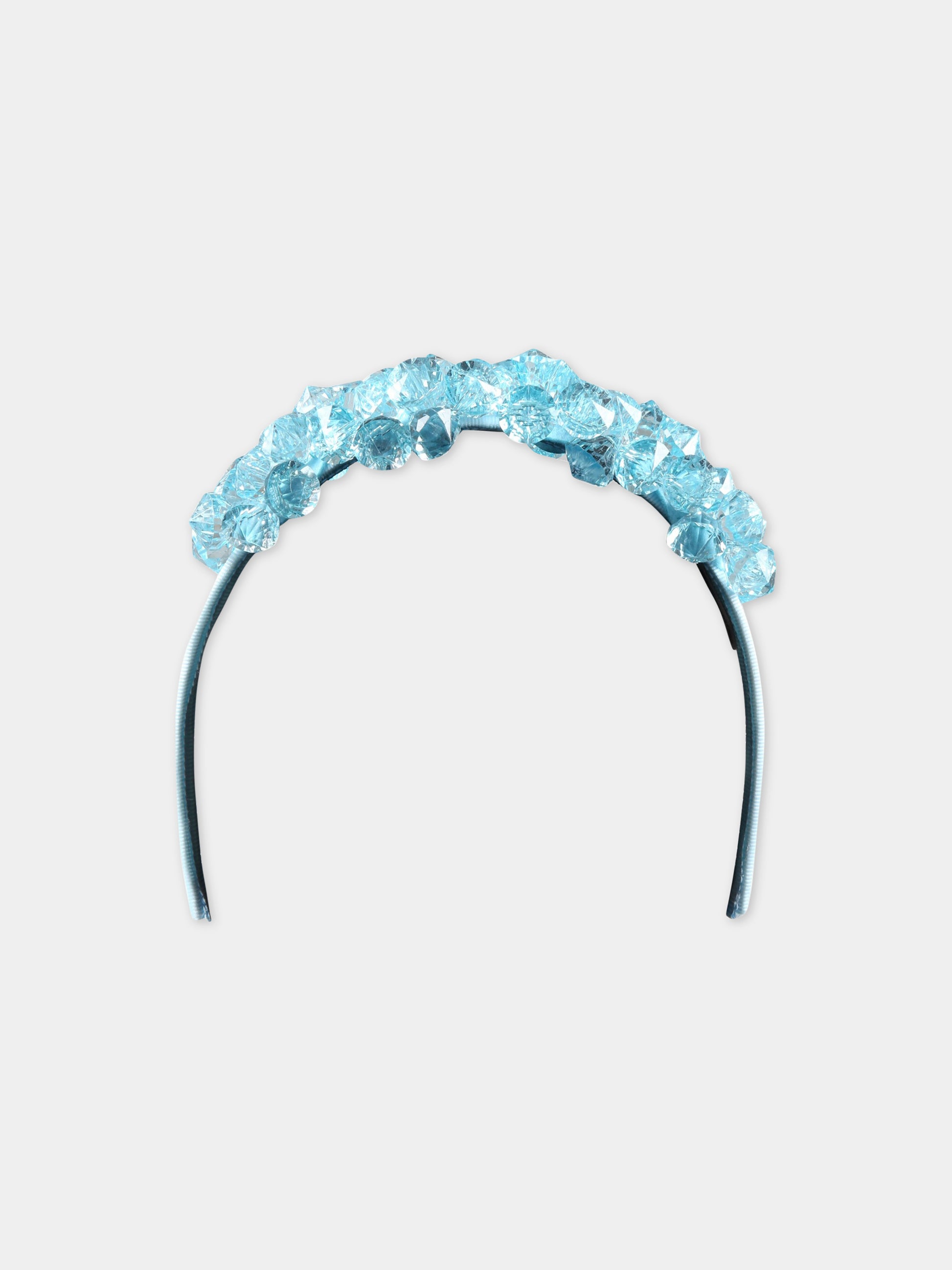 Cerchietto celeste per bambina con diamanti,Monnalisa,79A000 1075 0052